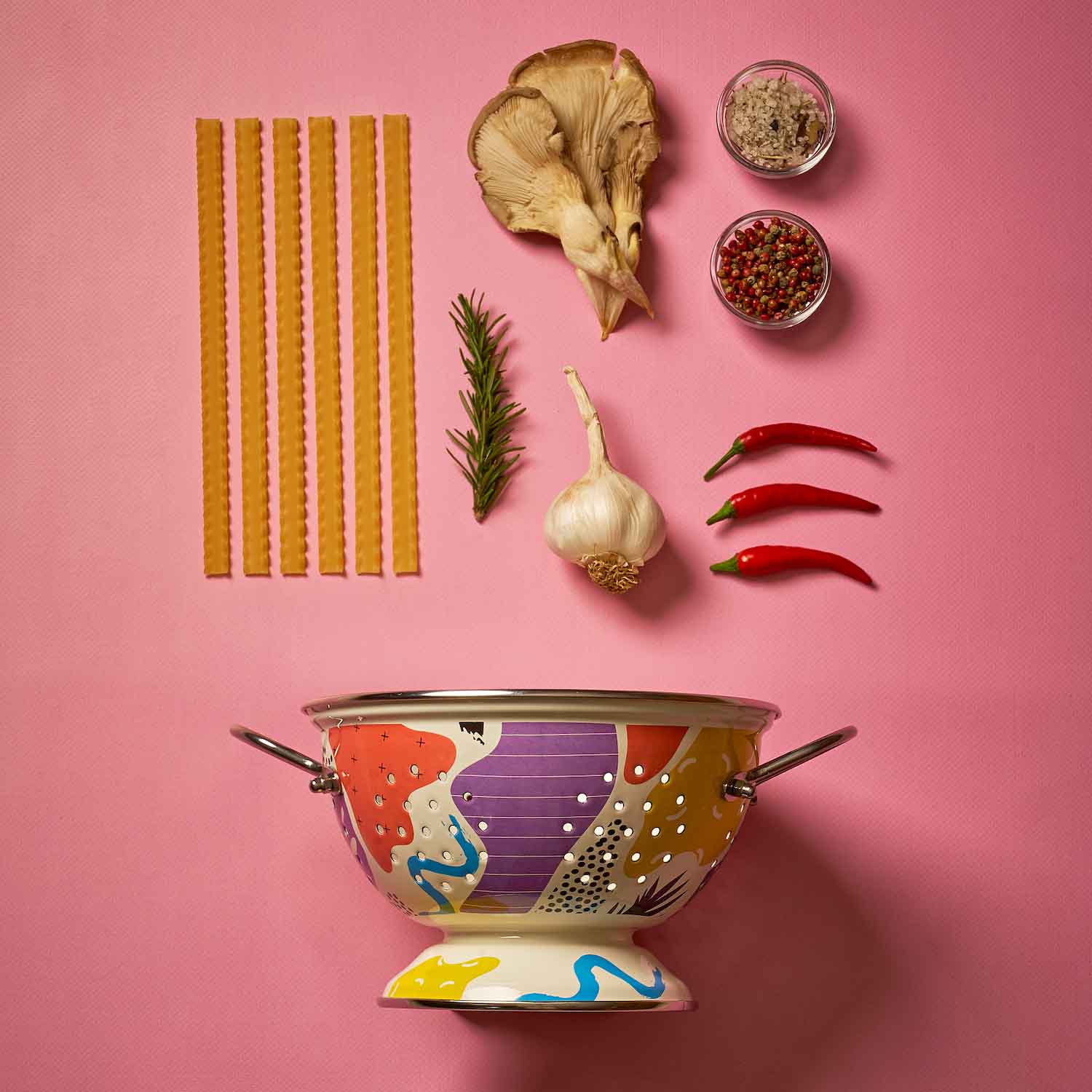 Abstract Enamel Colander, 22cm - Image 5