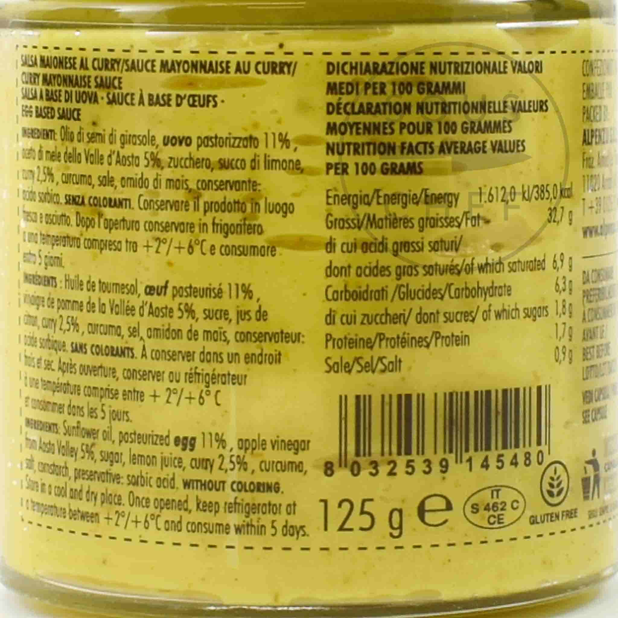 Alpenzu Curry Mayonnaise Sauce, 130g - Image 2