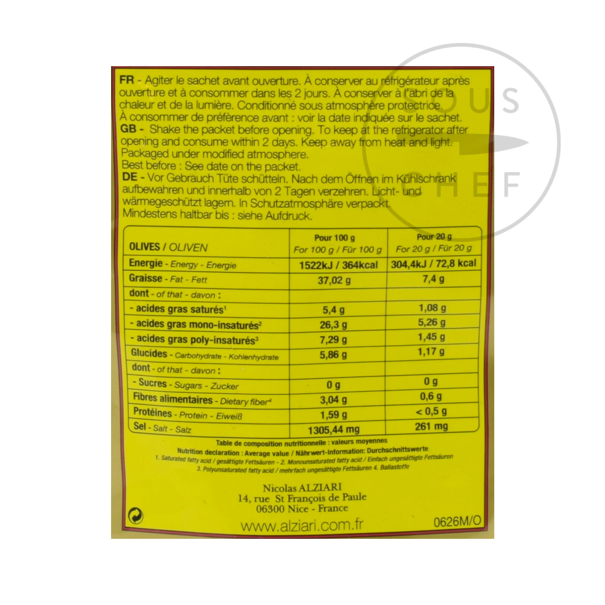 Nicolas Alziari Cailletier Olives with Orange & Herbes de Provence, 60g - Image 2