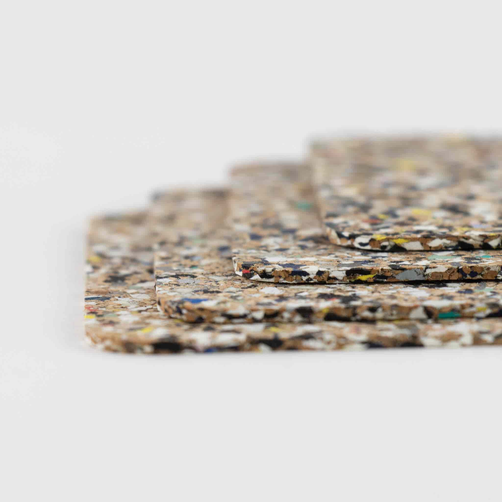 Set of 4 Beach Clean Recycled Cork Square Coasters, 10cm - Image 3