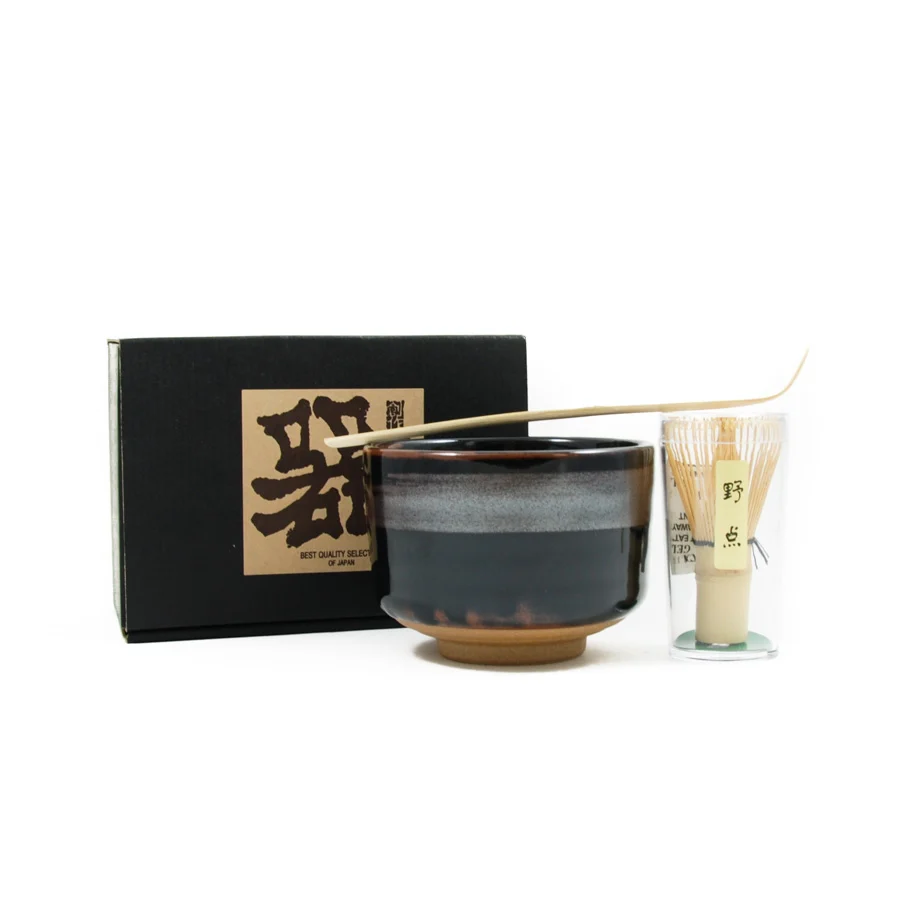 Black Glaze Matcha Bowl Set
