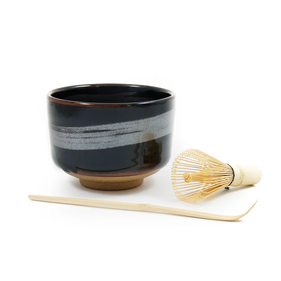Black Glaze Matcha Bowl Set - Image 2