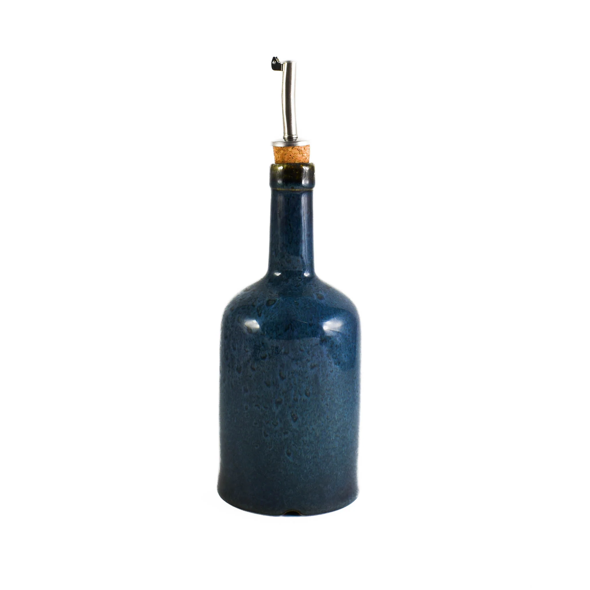 Blue Glaze Oil Bottle with Pourer, 600ml - Image 2