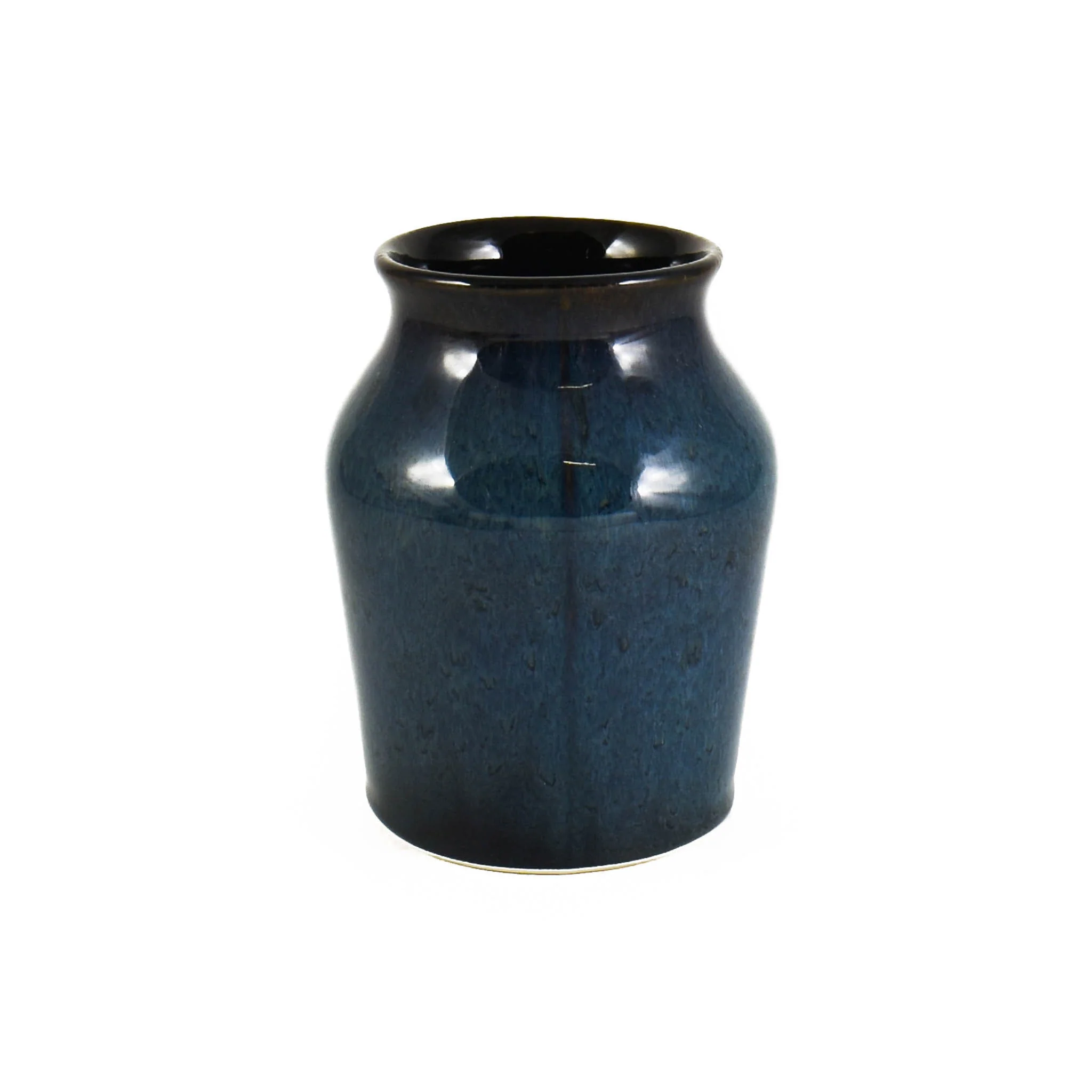 Blue Glaze Salt Pot with Cork Lid - Image 5
