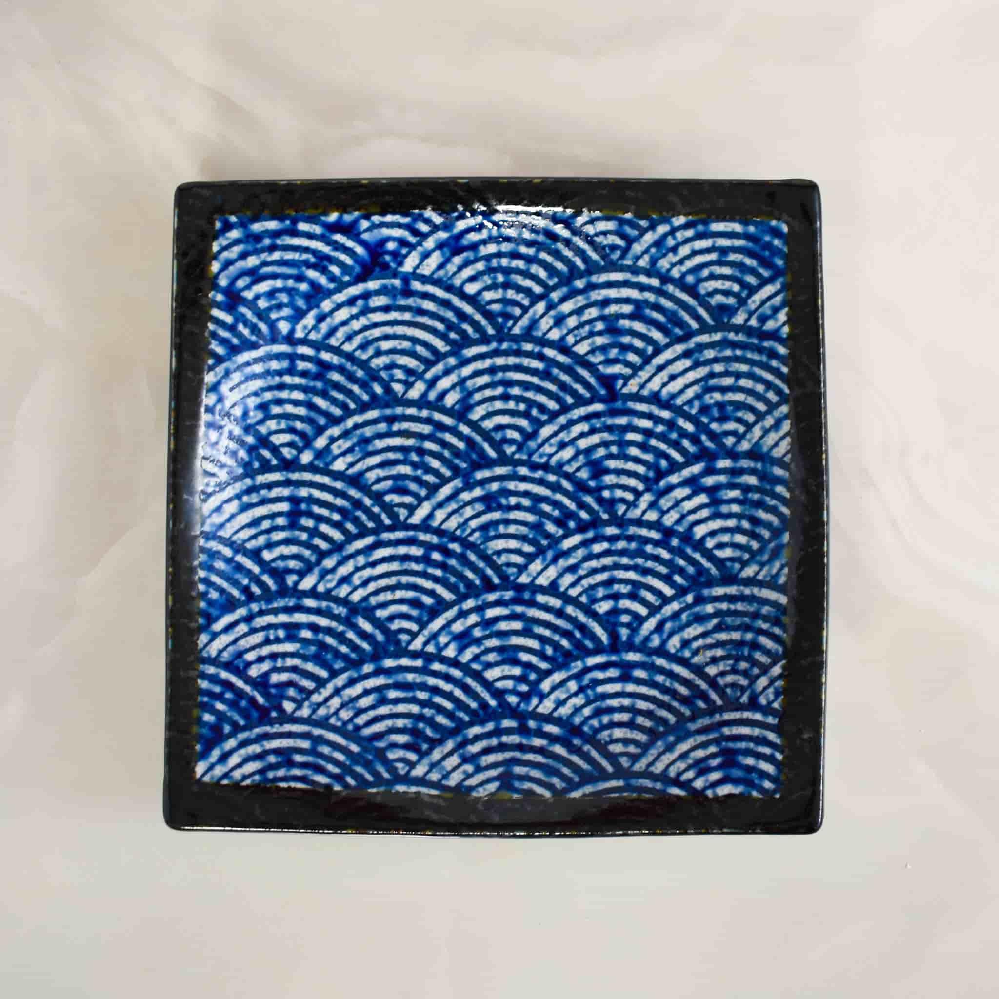 Blue Wave Large Square Plate, 23.5cm - Image 2