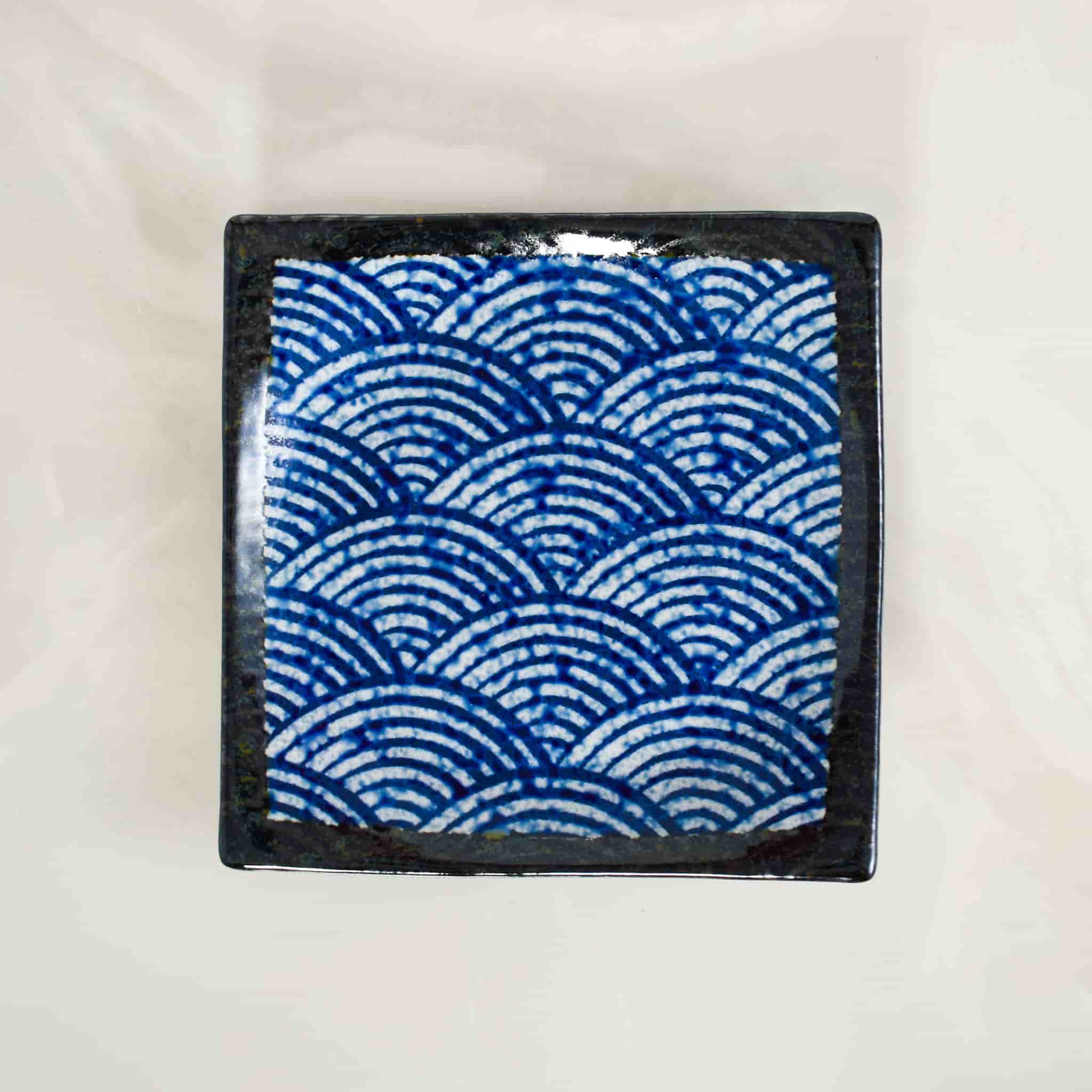 Blue Wave Medium Square Plate, 17.5cm - Image 2