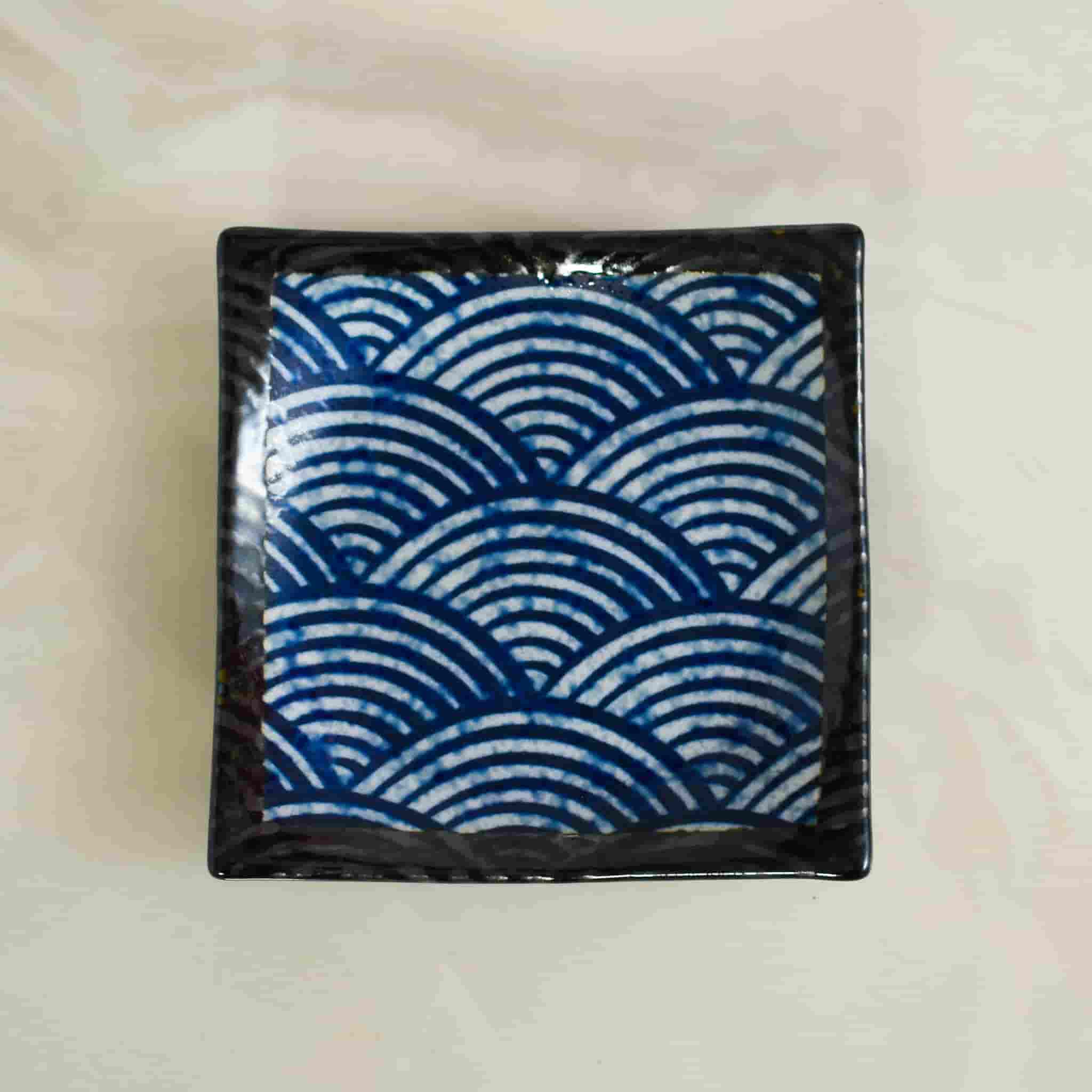 Blue Wave Small Square Plate, 13.5cm - Image 2