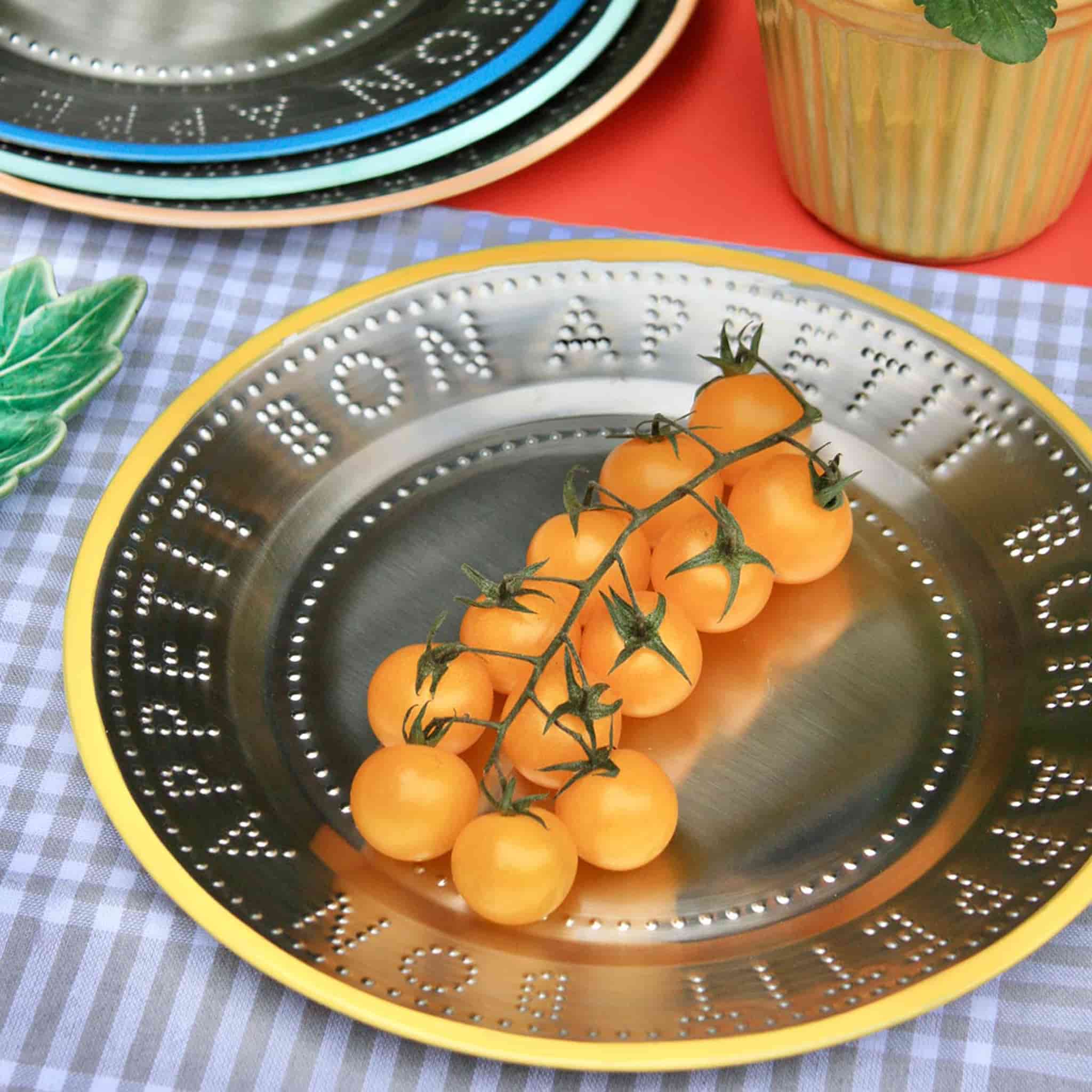 Bon Appetit Steel Plate with Orange Trim, 25cm - Image 2