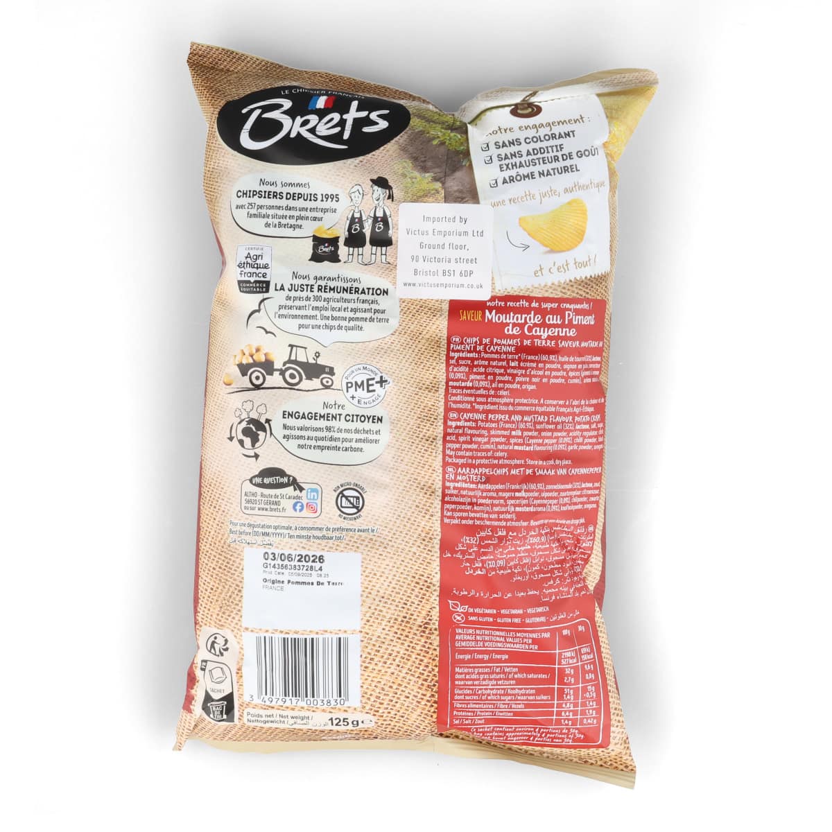 Bret's Mustard & Cayenne Pepper Crisps, 125g - Image 2