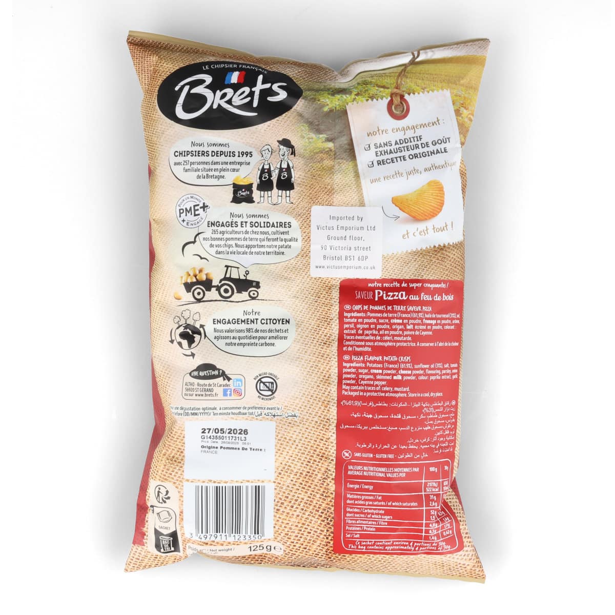 Bret's Pizza Crisps, 125g - Image 2