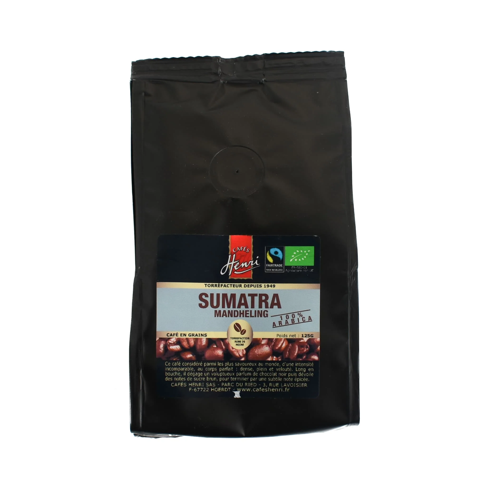 Cafes Henri Sumatra Mandheling Organic Whole Coffee Beans - Image 3