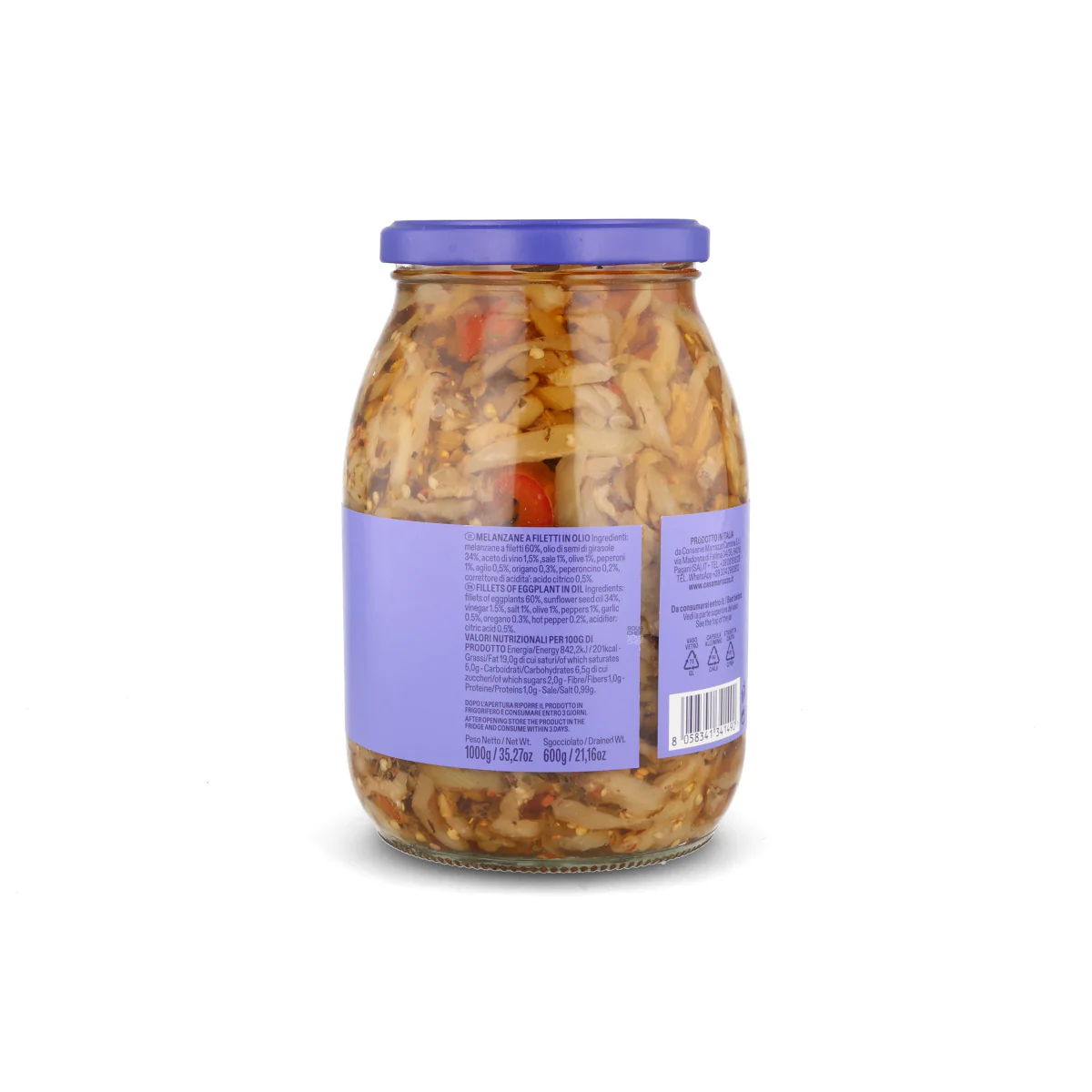 Casa Marrazzo Sliced Eggplant in Oil, 1 Litre - Image 2