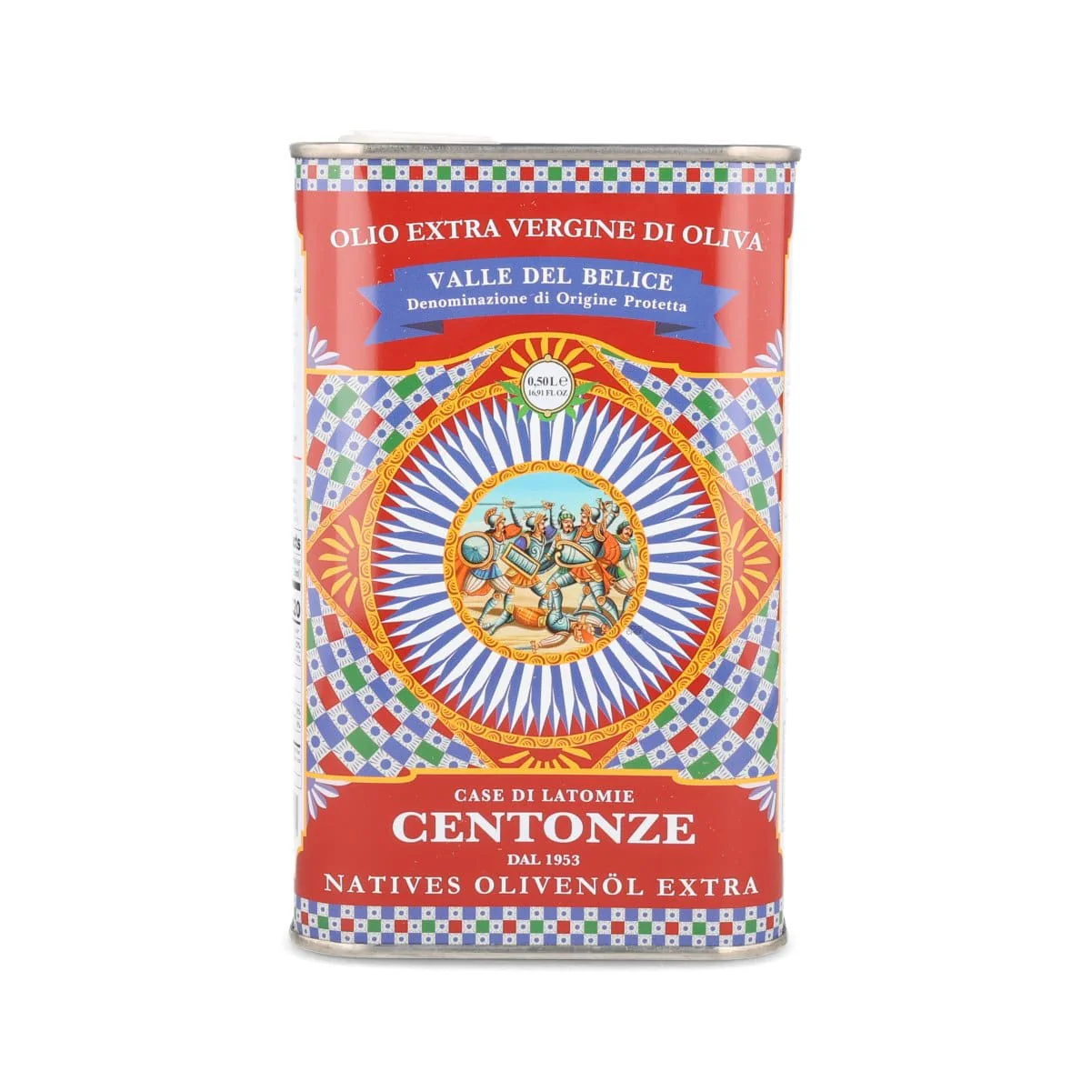Centonze PDO Valle del Belice Extra Virgin Olive Oil in Tin, 500ml