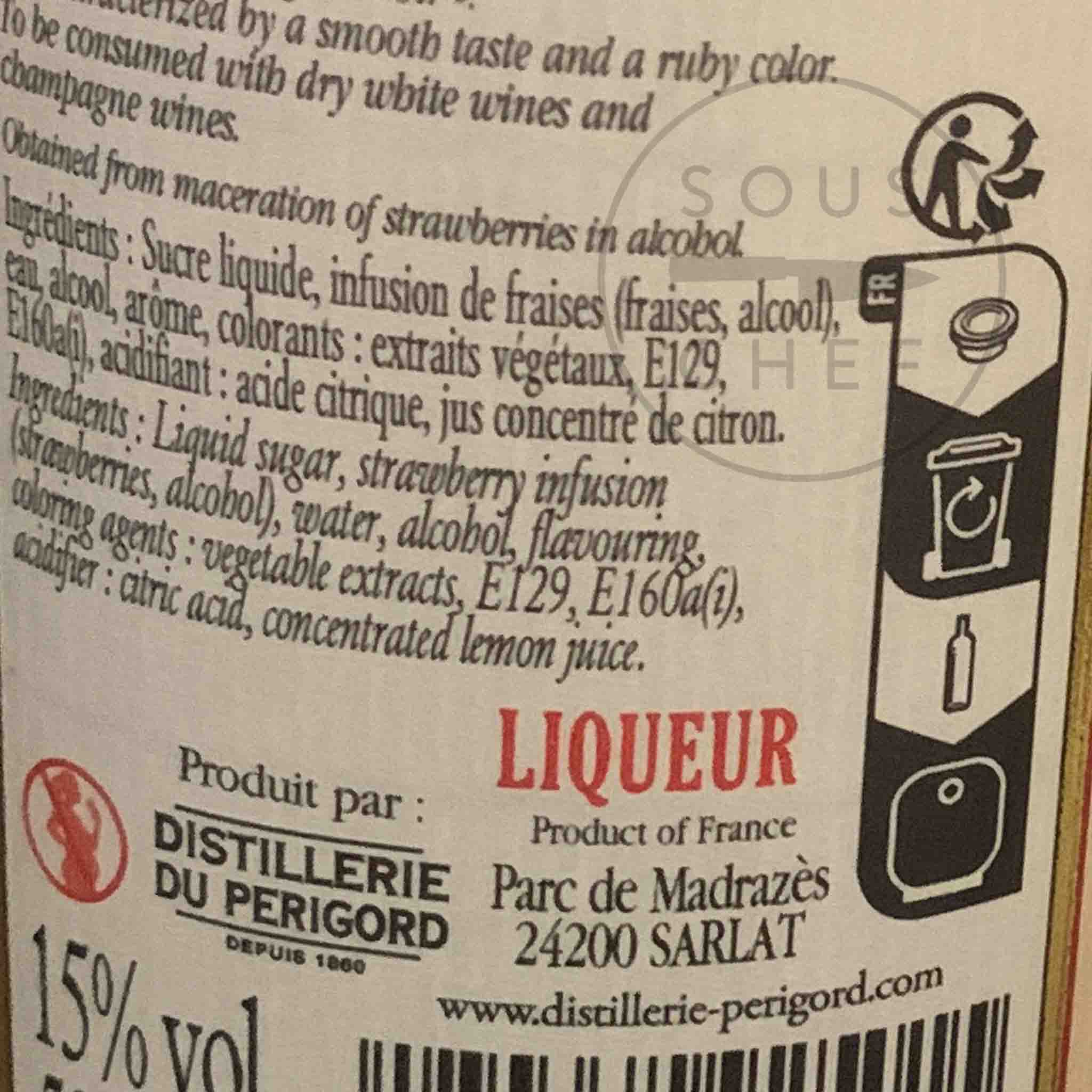 Cherry Rocher Creme de Fraise, Strawberry Liqueur, 500ml - Image 2