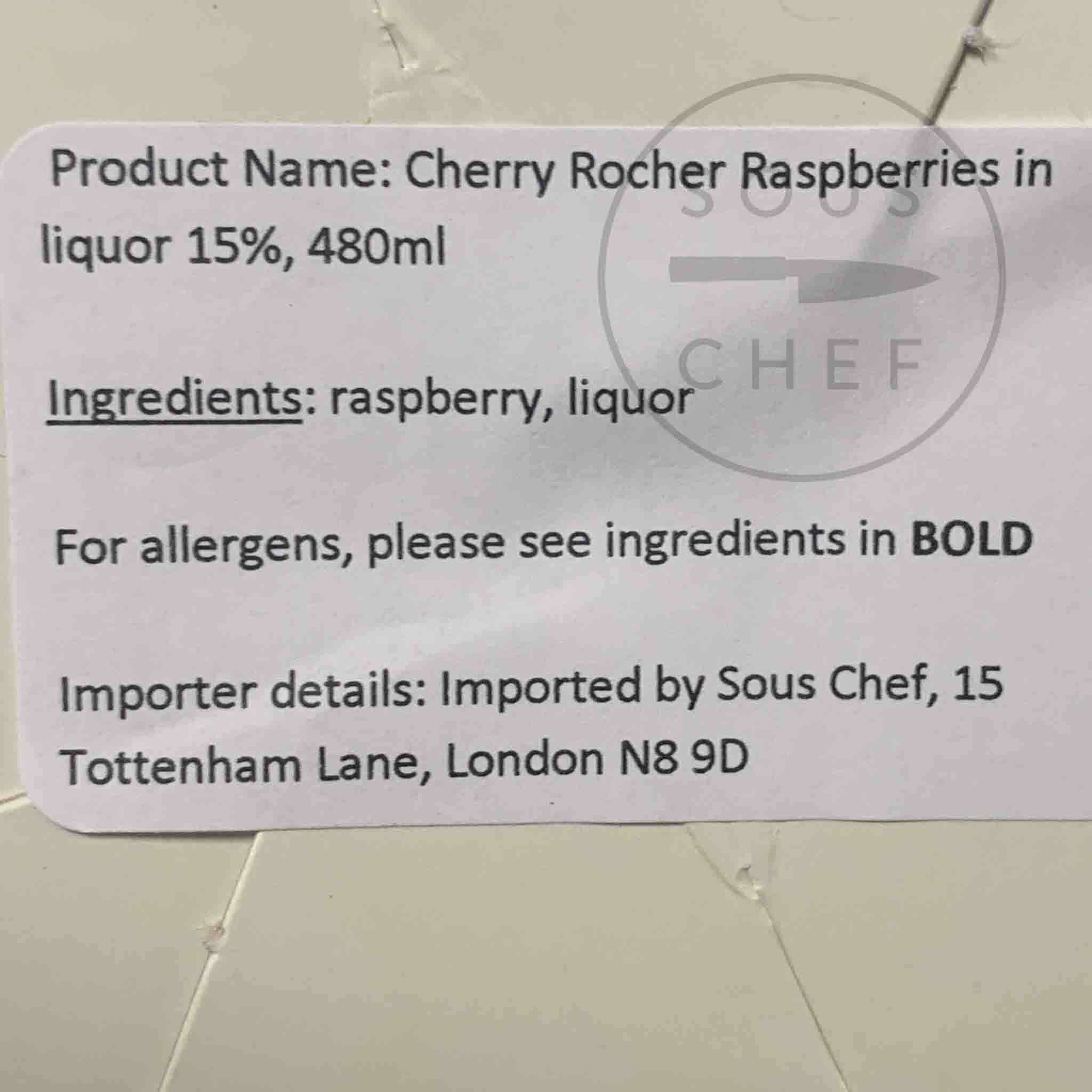 Cherry Rocher Raspberries in Liqueur 15%, 480ml - Image 2