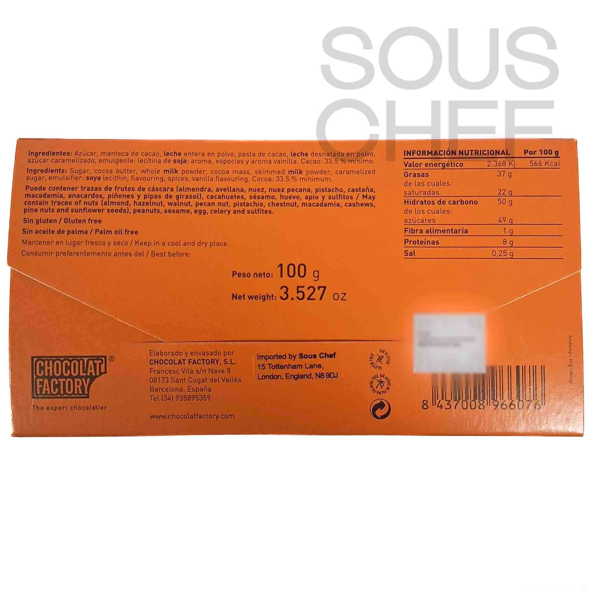Chocolat Factory Milk Chocolate Bar with Caramel, 100g - Image 2