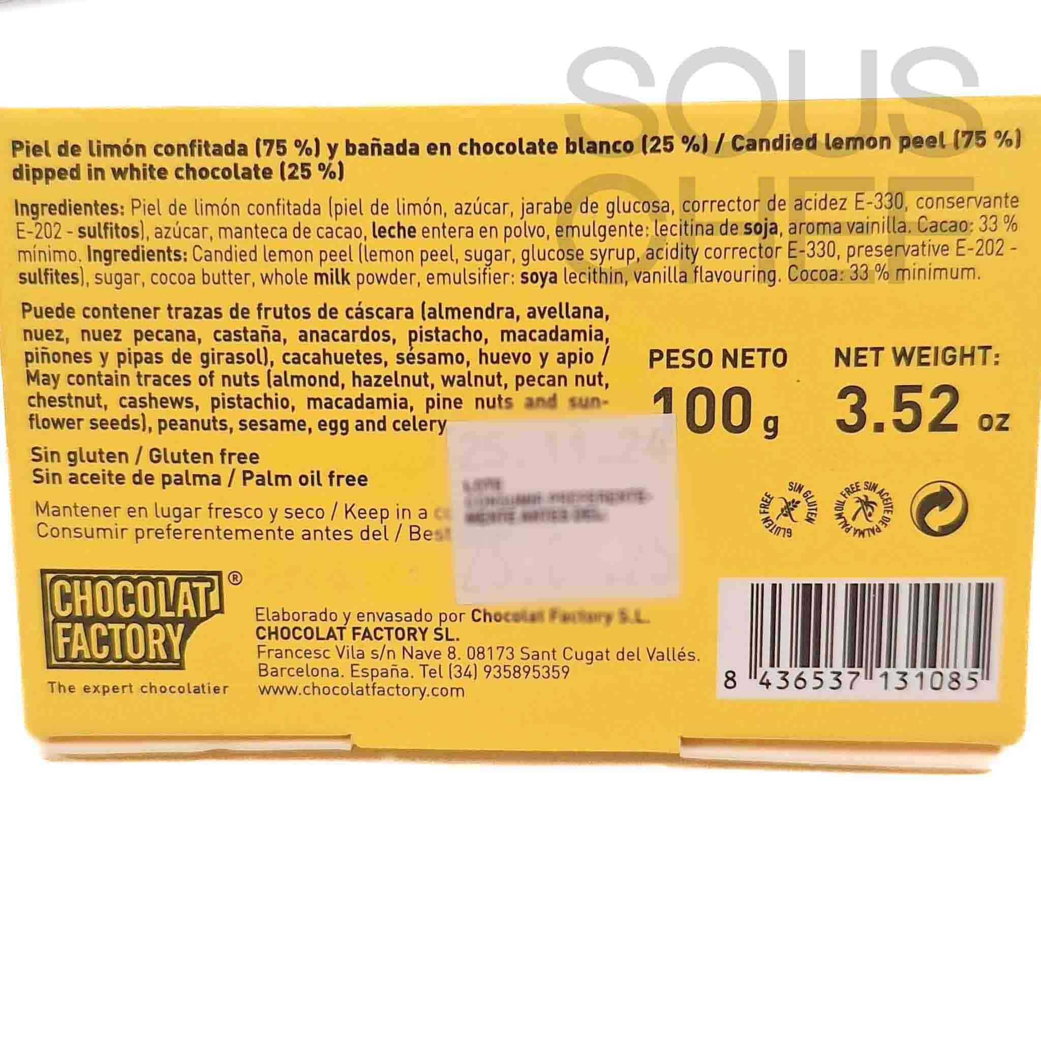 Chocolat Factory White Chocolate Covered Lemon Peel, 110g - Image 3
