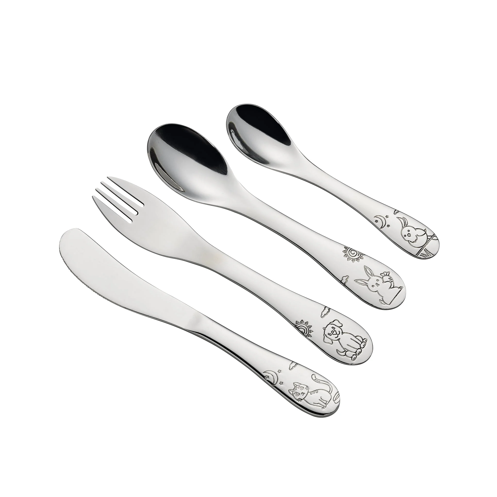 Cilio 4 Piece Children's Animal Friends Cutlery Set