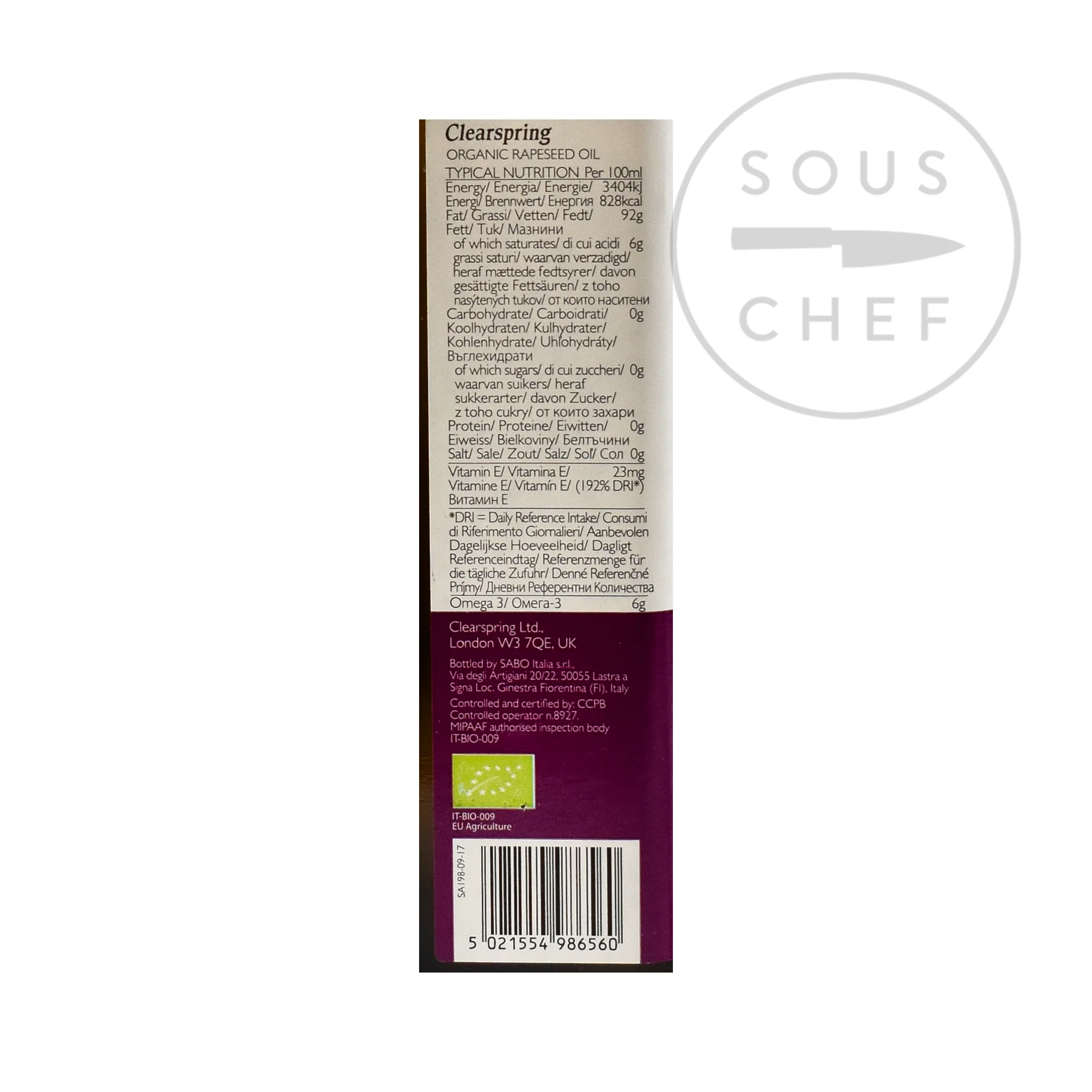 Clearspring Organic Rapeseed Oil, 500ml - Image 3