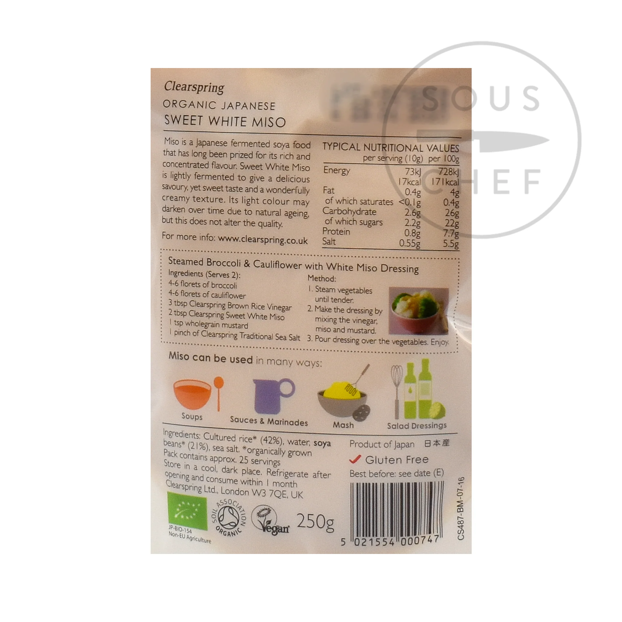 Clearspring Organic Sweet White Miso, 250g - Image 3