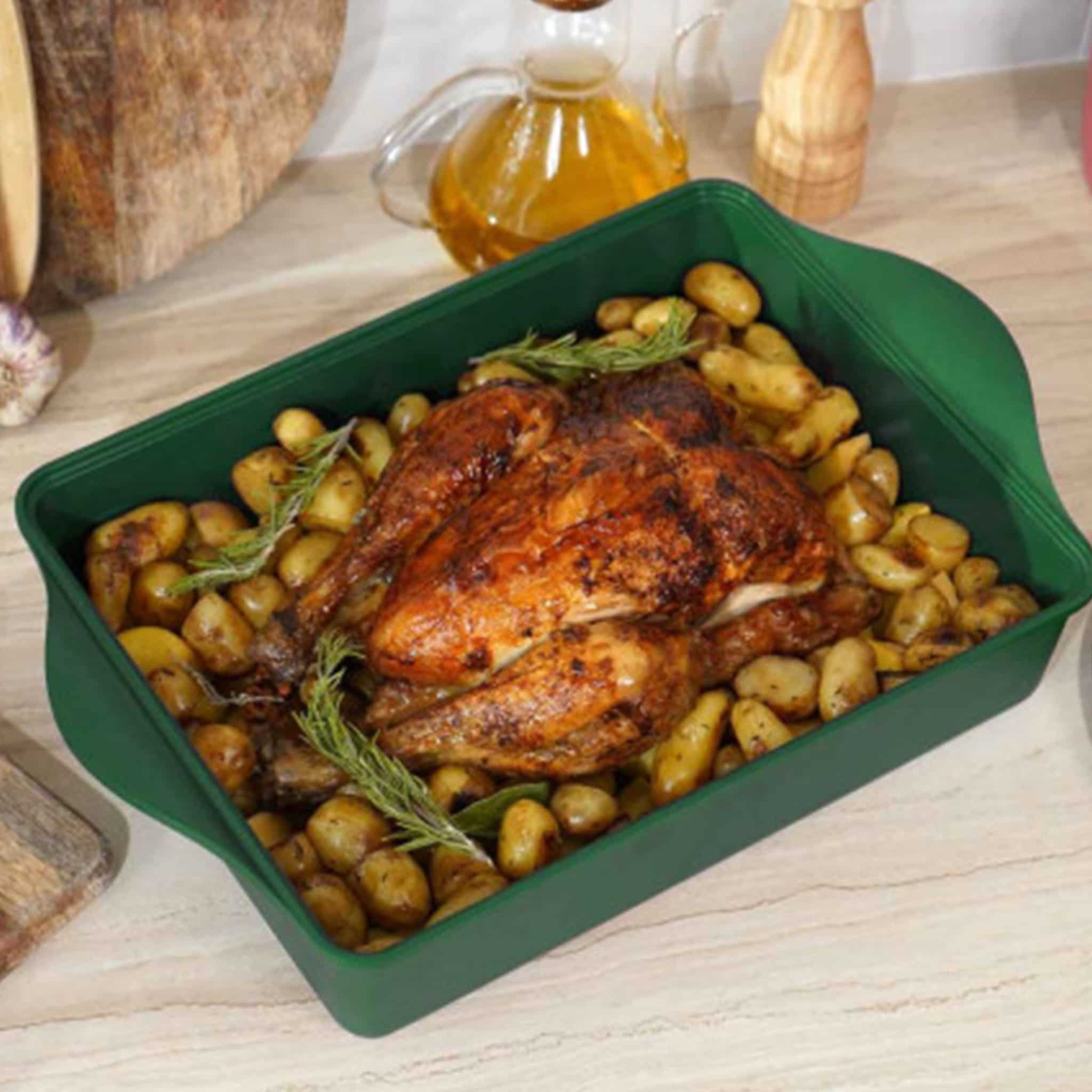 Cookut The Incredible Green Adjustable Non-Stick Roasting Pan, 40x30cm - Image 3