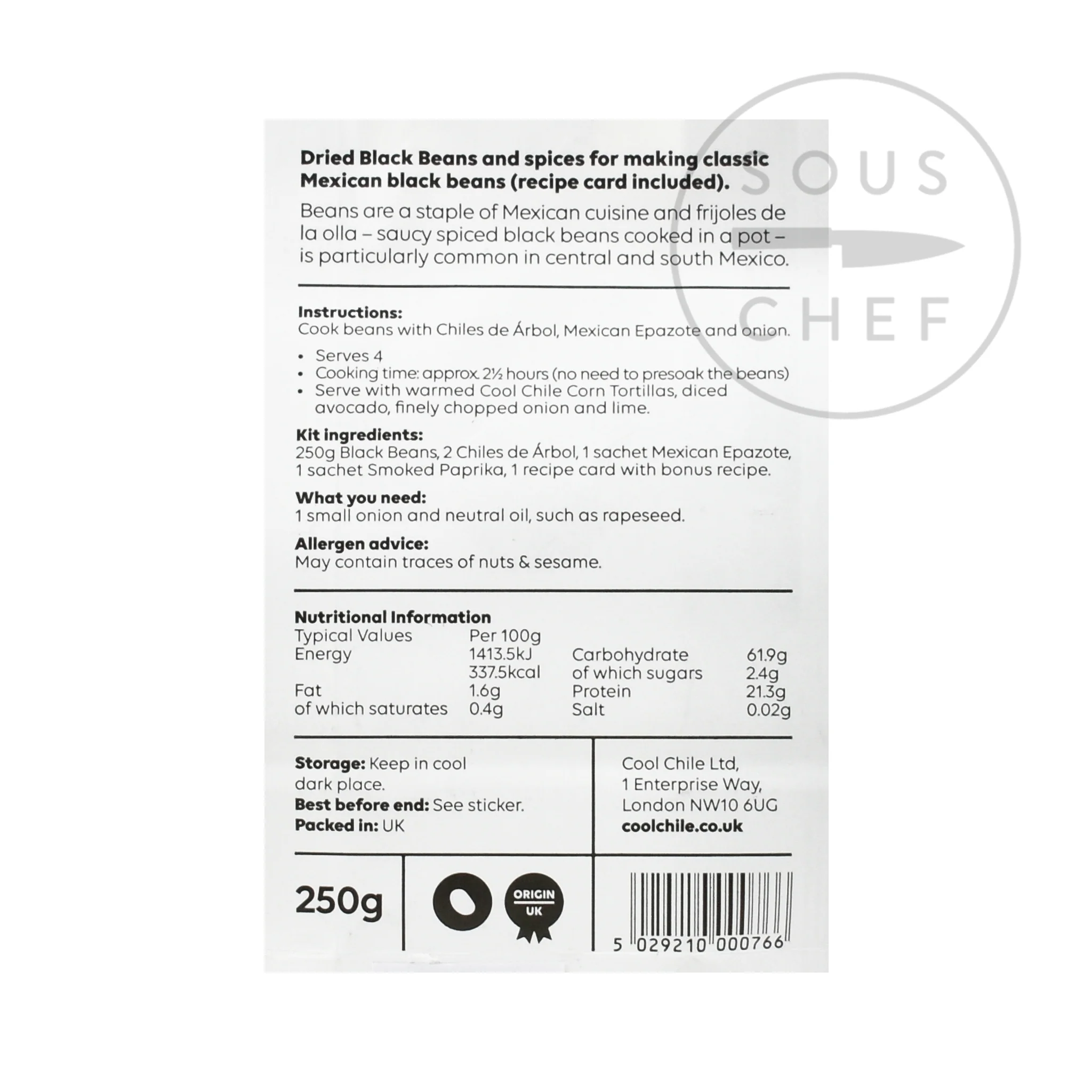 Cool Chile Co Black Bean Kit, 250g - Image 2