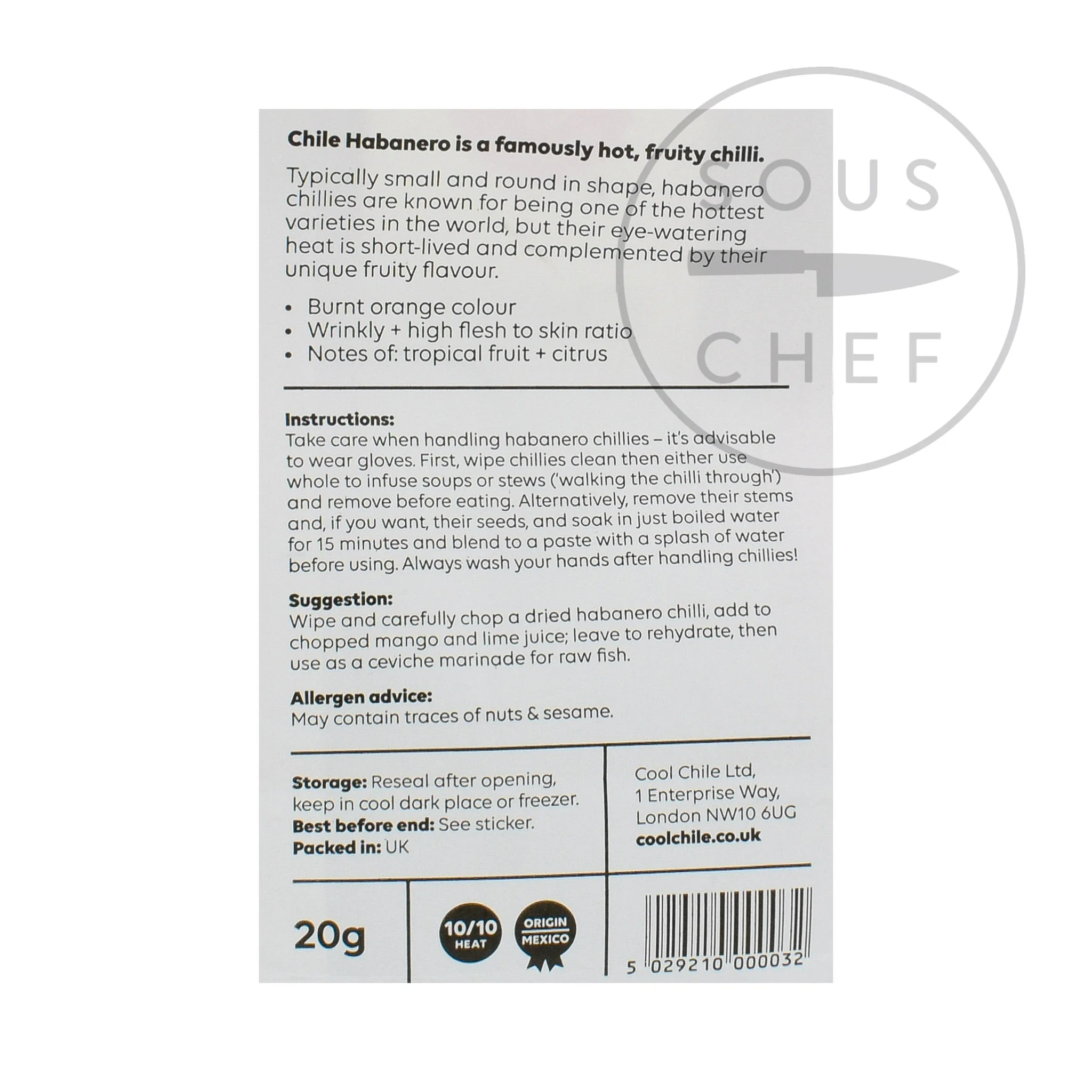 Cool Chile Co Whole Habanero Chillies, 20g - Image 2