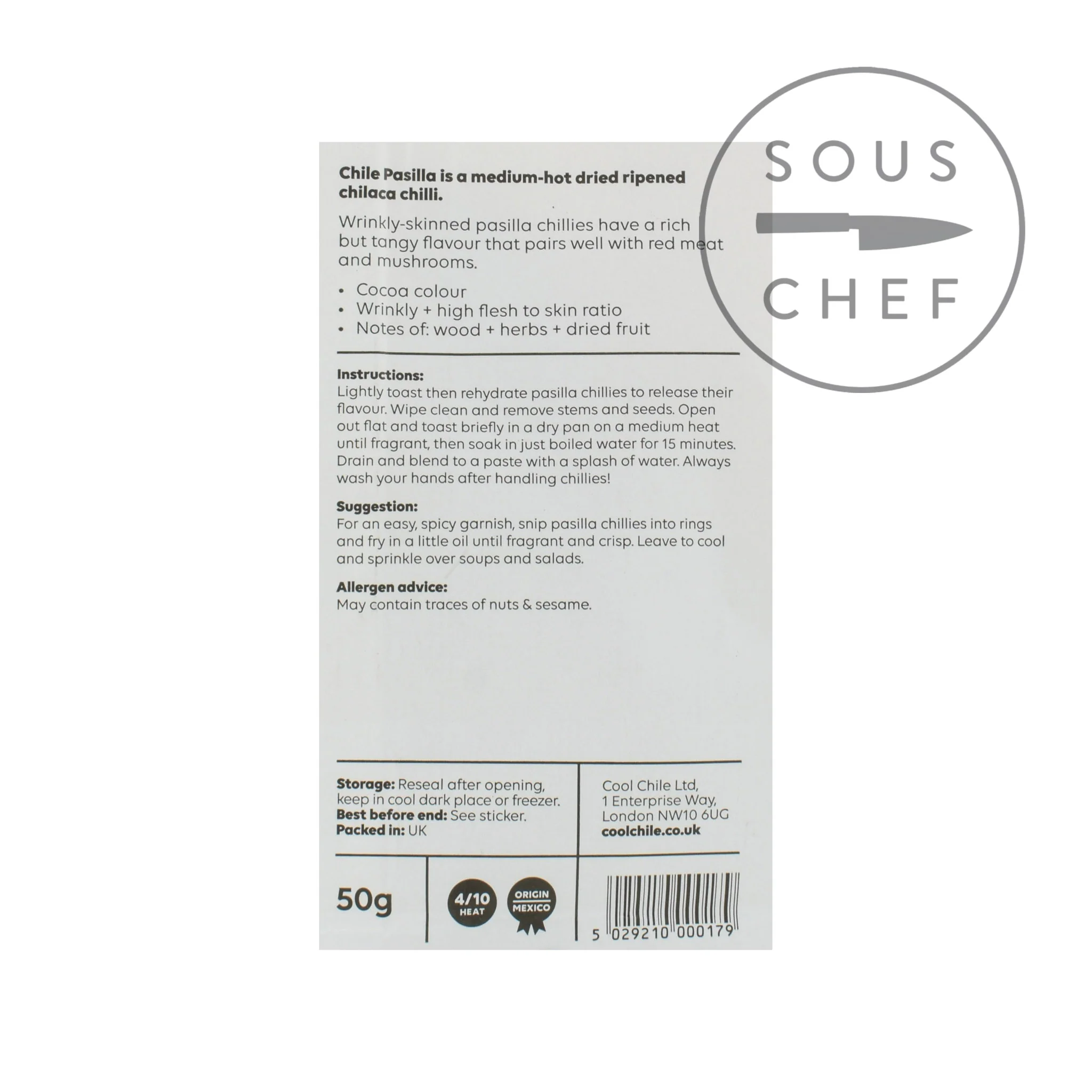 Cool Chile Co Whole Pasilla Chillies, 50g - Image 2