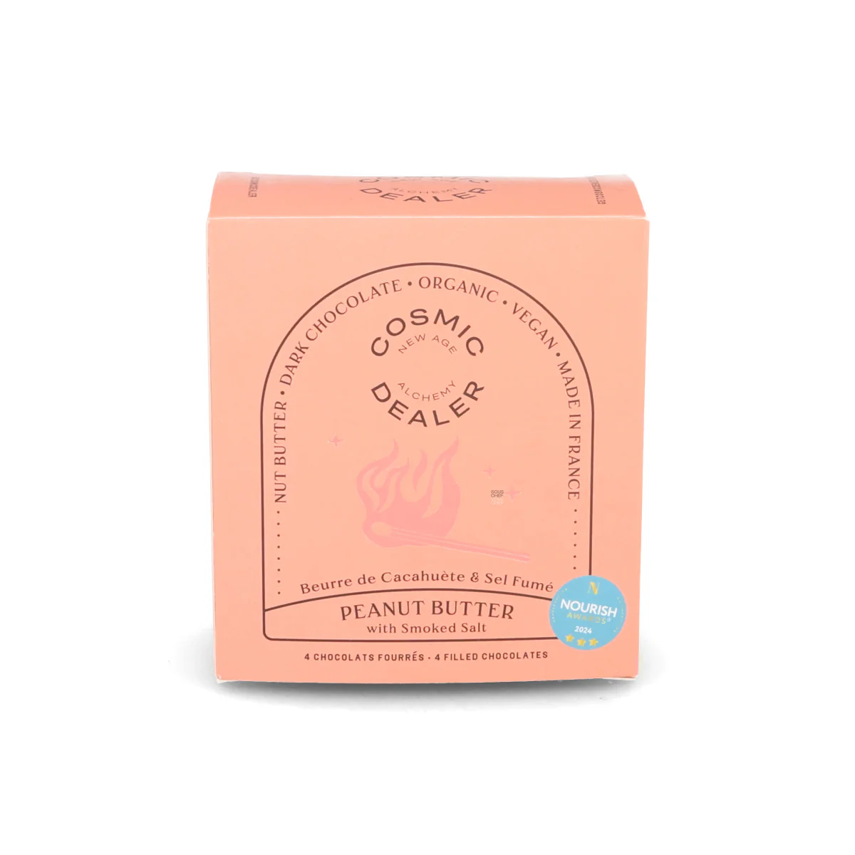 Cosmic Dealer Box of 4 Peanut Butter & Smoked Salt Filled Chocolates, 80g - Image 2
