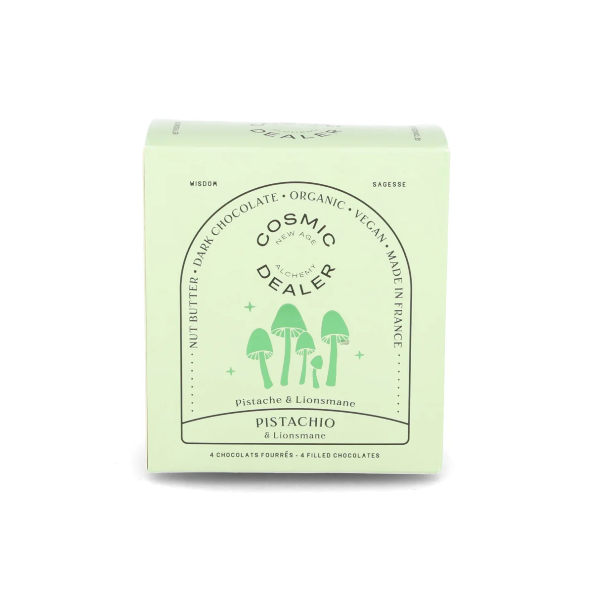 Cosmic Dealer Box of 4 Pistachio & Lions Mane Filled Chocolates, 80g - Image 2
