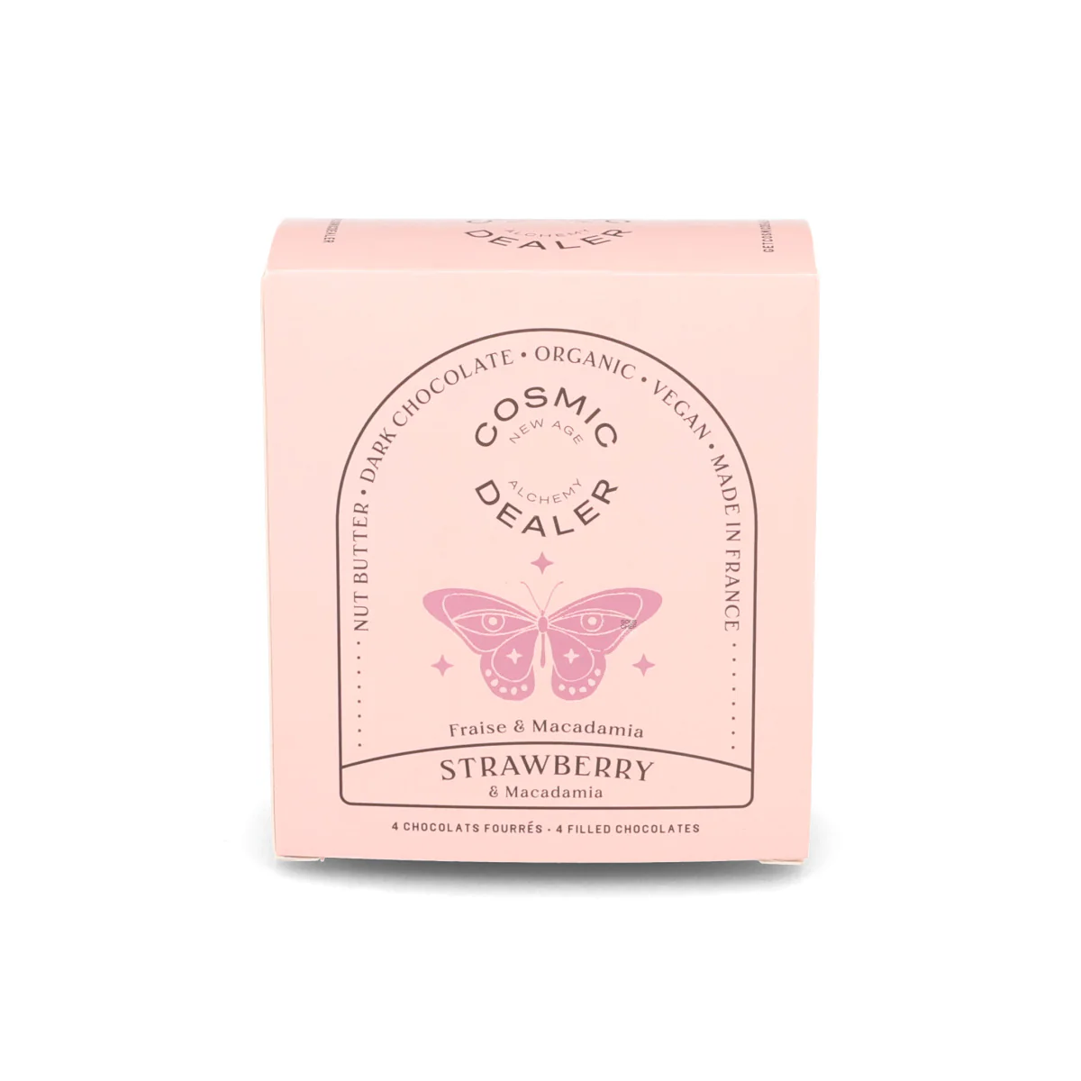 Cosmic Dealer Box of 4 Strawberry & Macadamia Nut Butter Filled Chocolates, 80g - Image 2