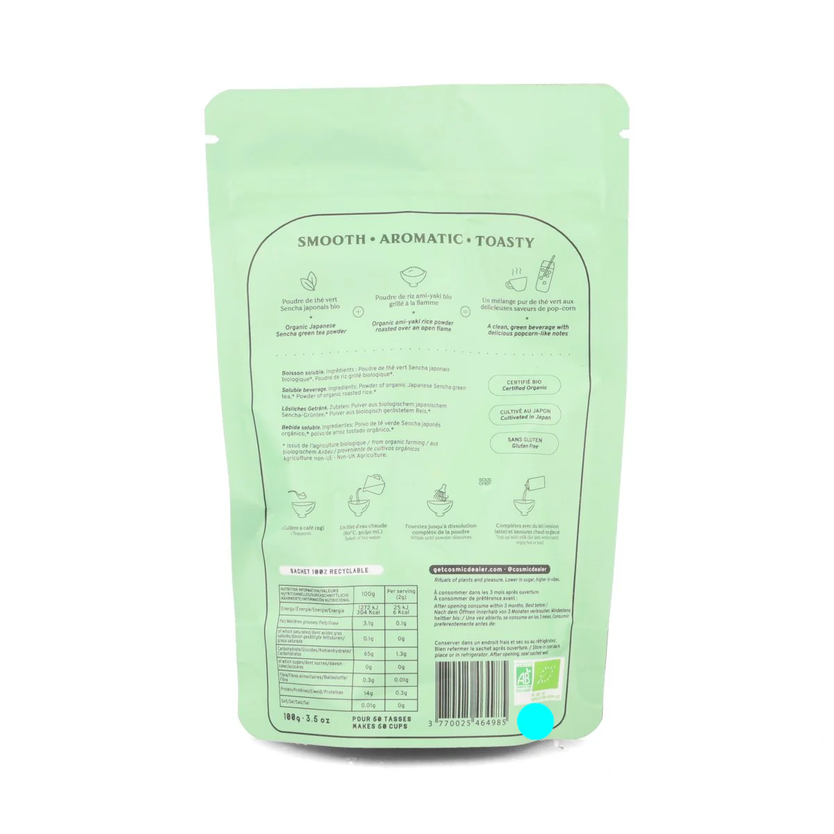 Cosmic Dealer Genmaicha Green Tea Powder, 100g - Image 2