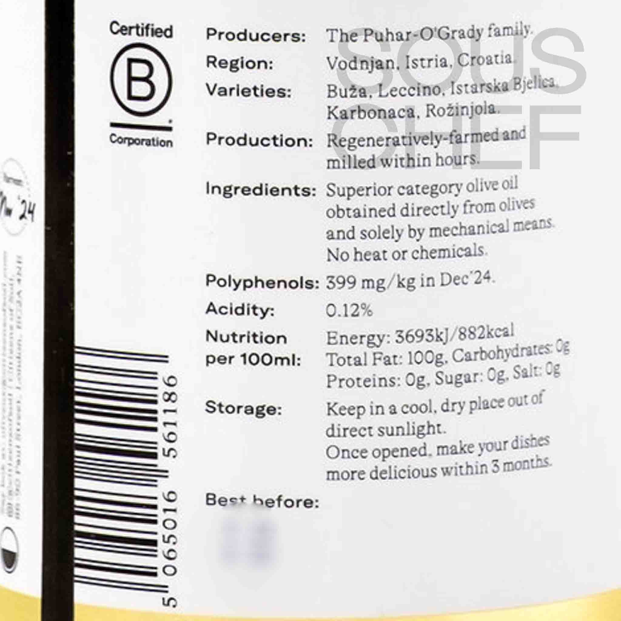 Citizens of Soil Croatian Single Estate Extra Virgin Olive Oil, 500ml - Image 2