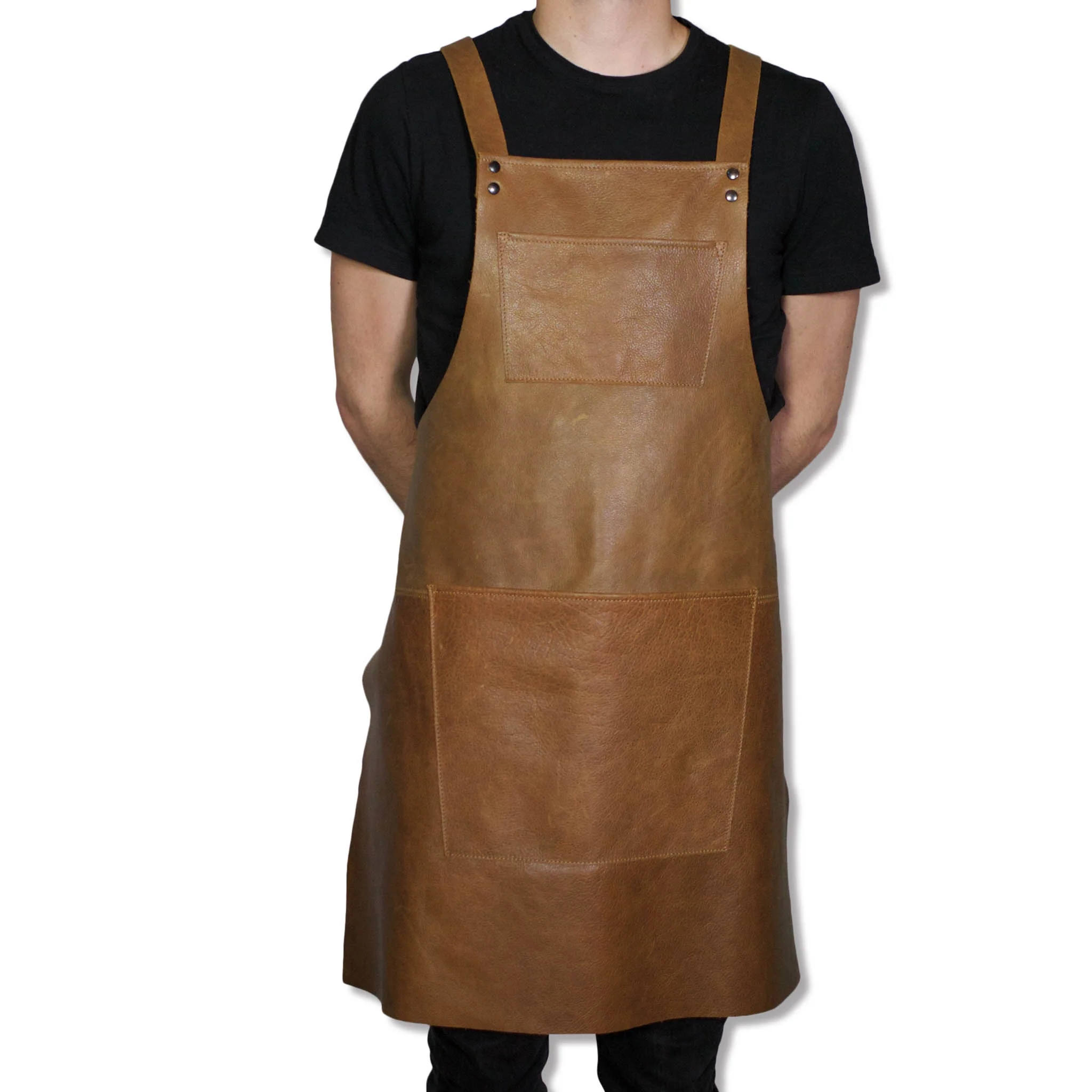 Damaged Packaging Dutchdeluxes Leather Suspender Apron in Vintage Camel - Image 4