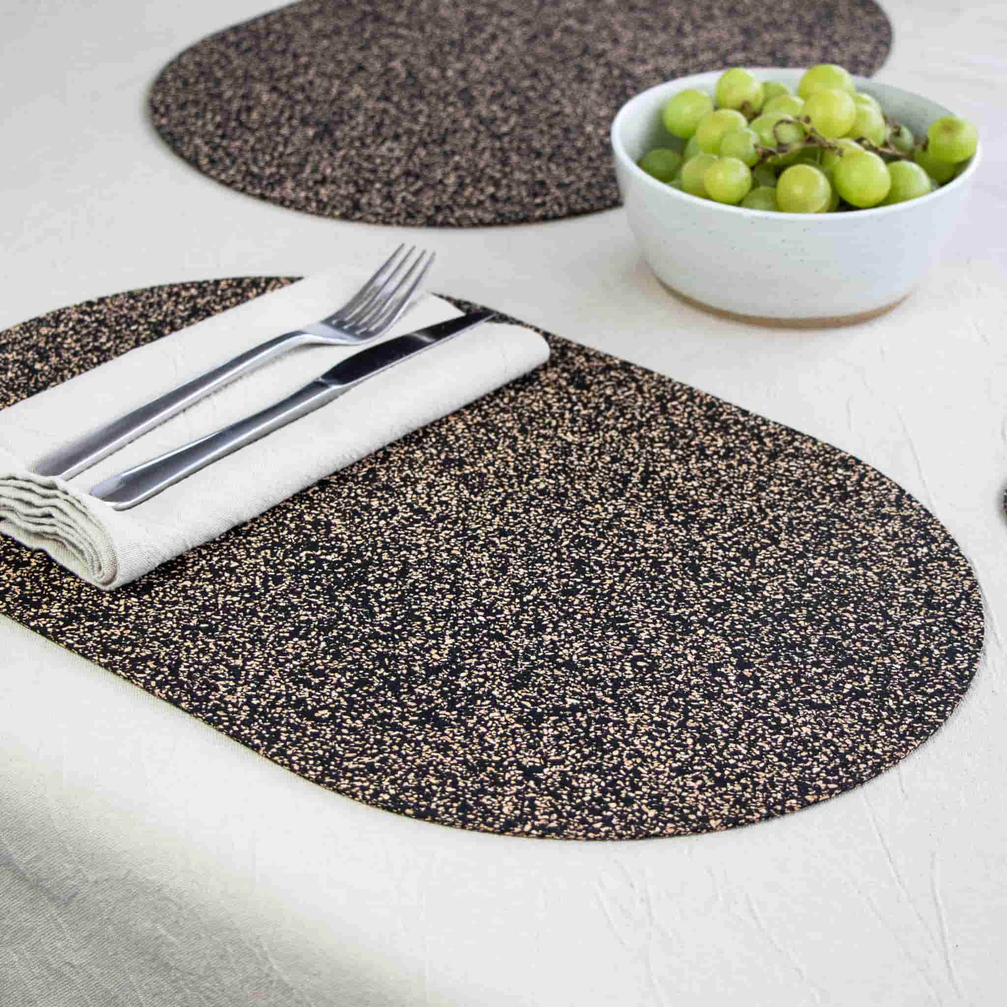 Set of 4 Dash Recycled Oval Placemats, 40cm - Image 2