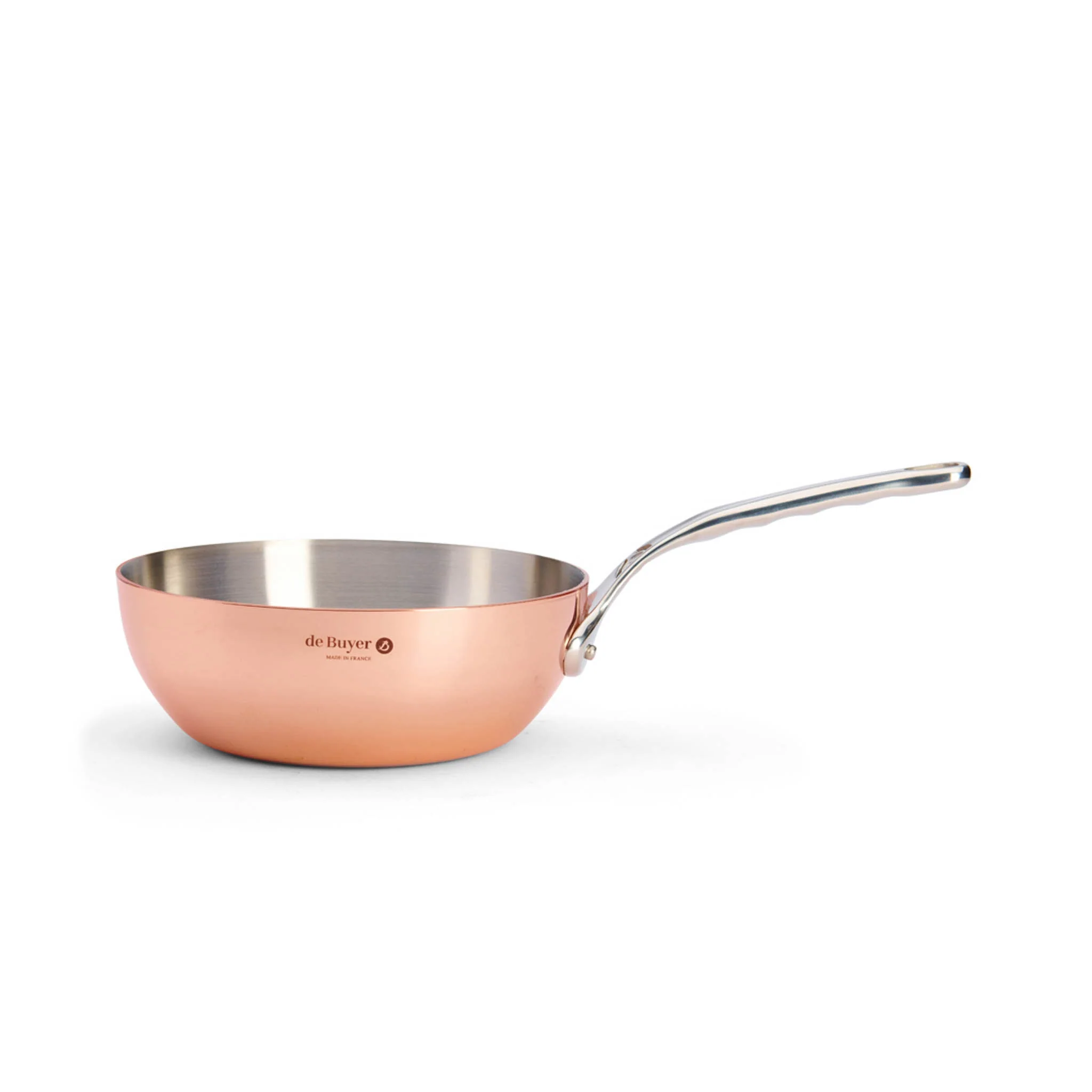 De Buyer Prima Matera Induction Copper Saucier with Stainless Steel Handle, 20cm - Image 2