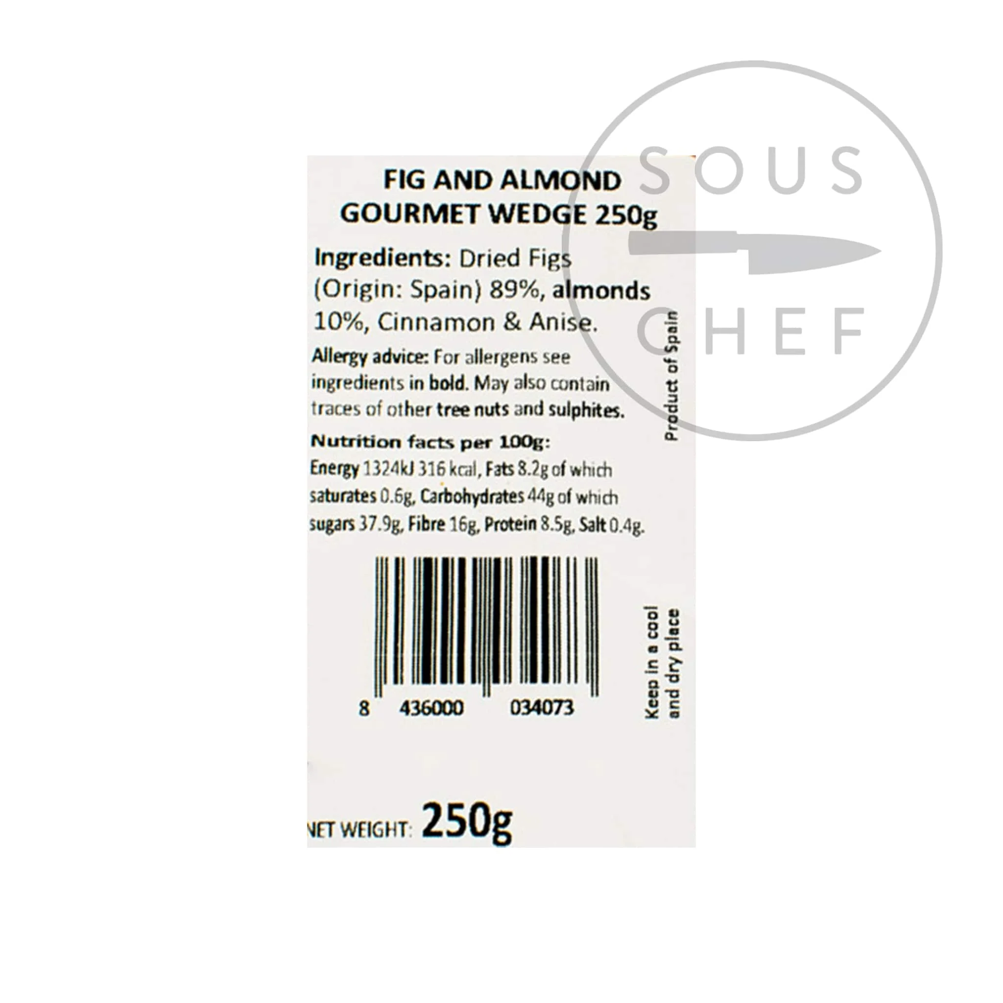 De Juan Fig and Almond Wedge, 250g - Image 2