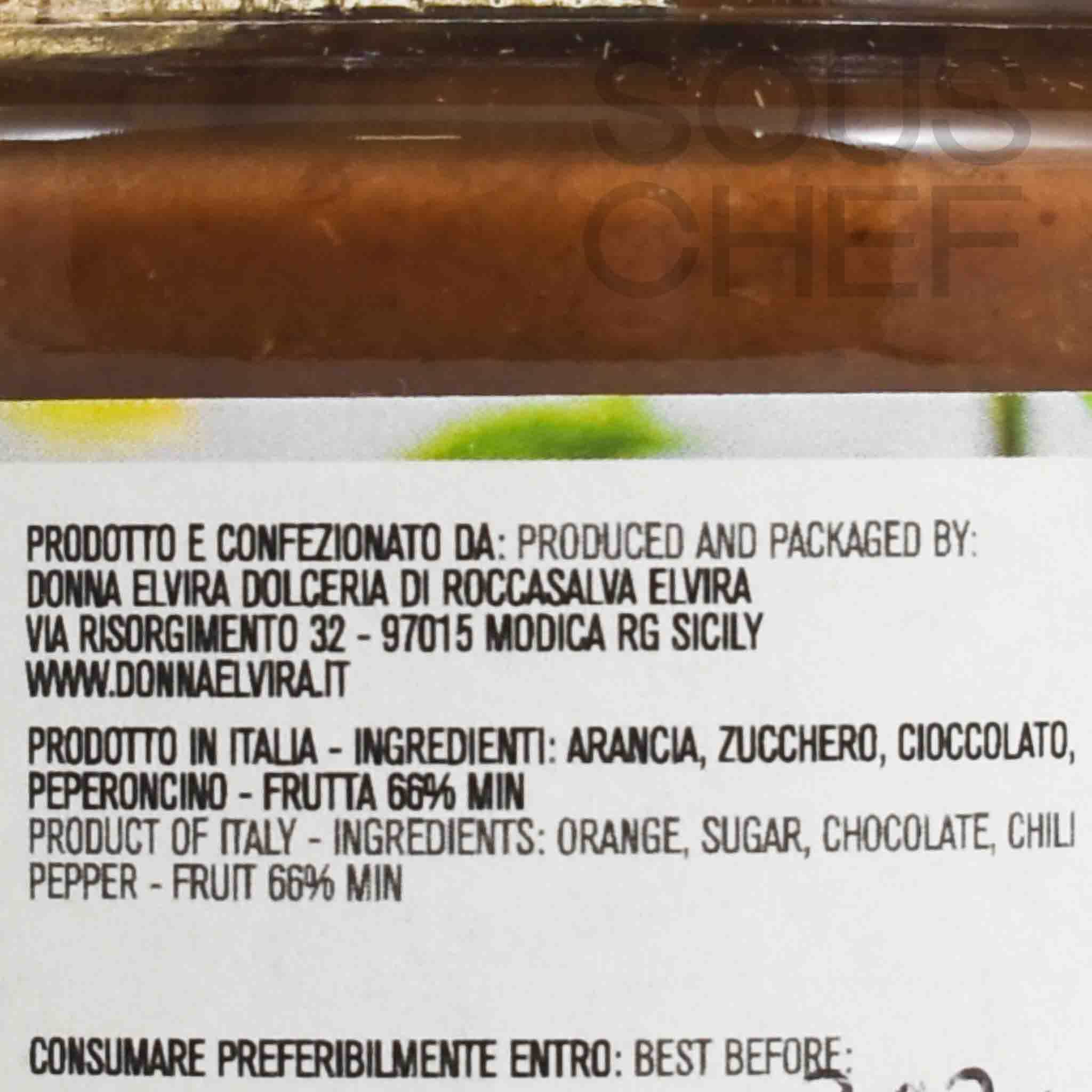 Donna Elvira Orange Chocolate and Chilli Marmalade, 210g - Image 2