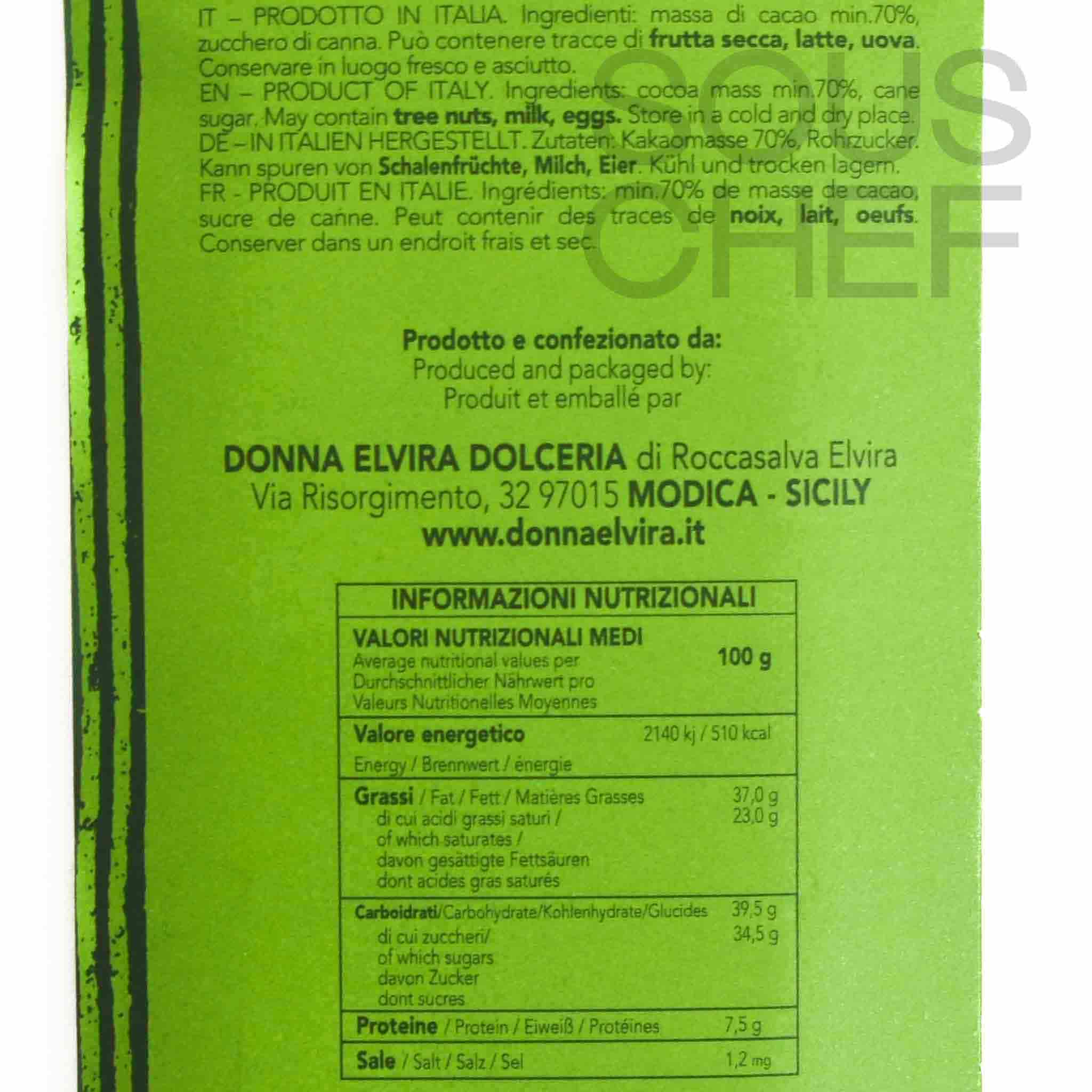 Donna Elvira Single Origin Bolivia Wild Beniano 70% Chocolate Bar, 70g - Image 2