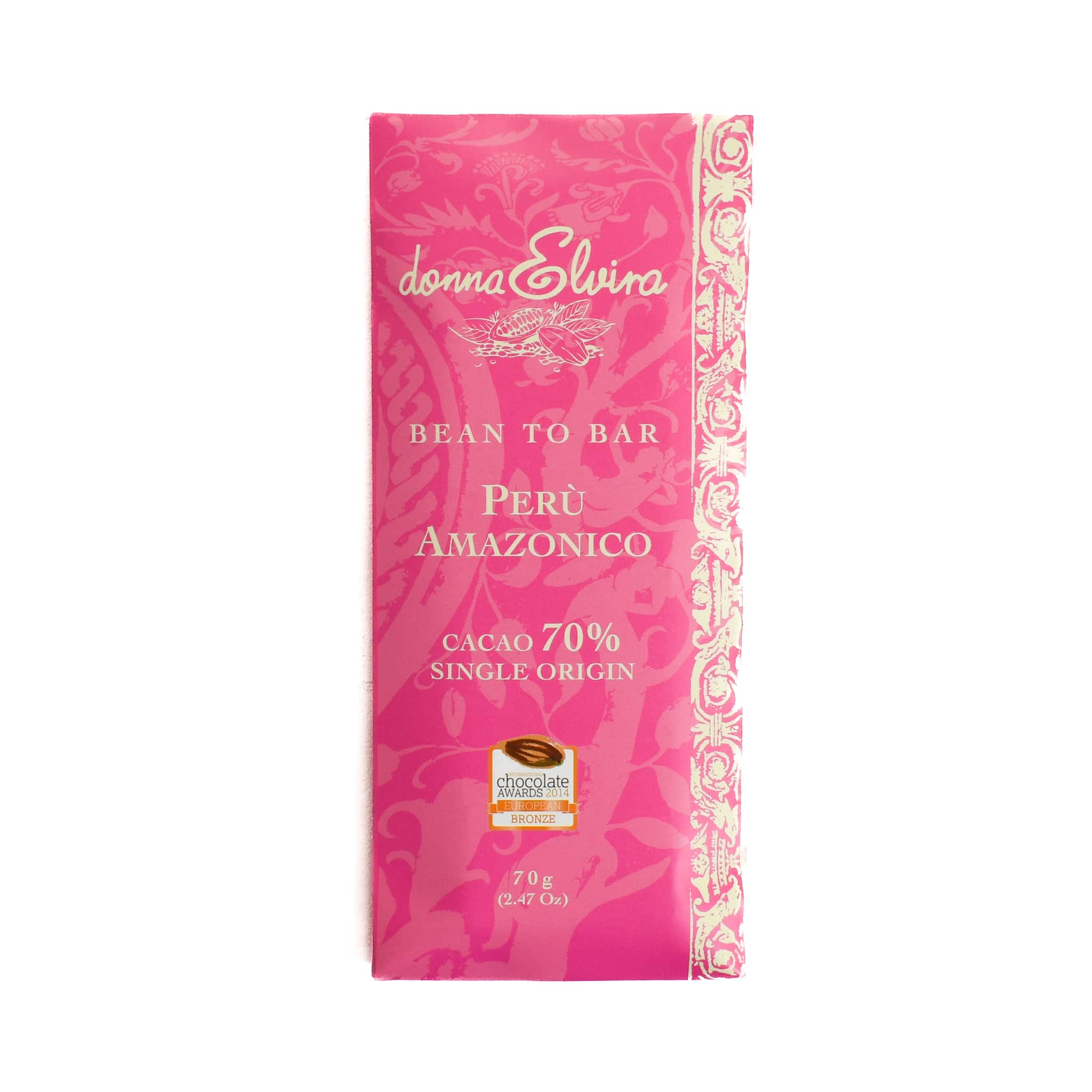 Donna Elvira Single Origin Perù Amazonico 70% Chocolate Bar, 70g