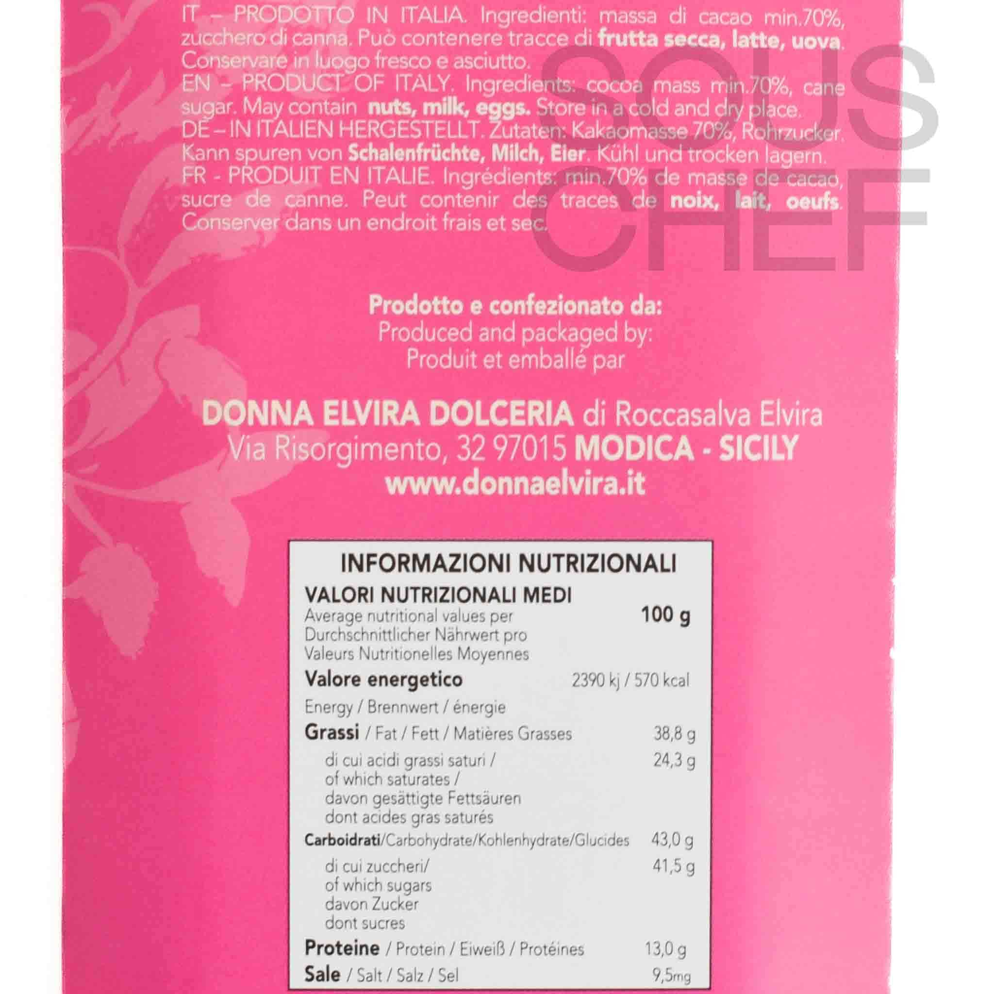 Donna Elvira Single Origin Perù Amazonico 70% Chocolate Bar, 70g - Image 2