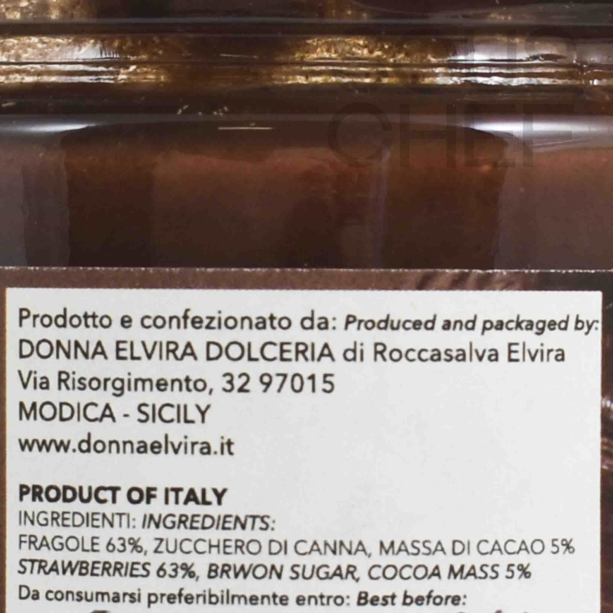 Donna Elvira Strawberry and Chocolate Marmalade, 210g - Image 2