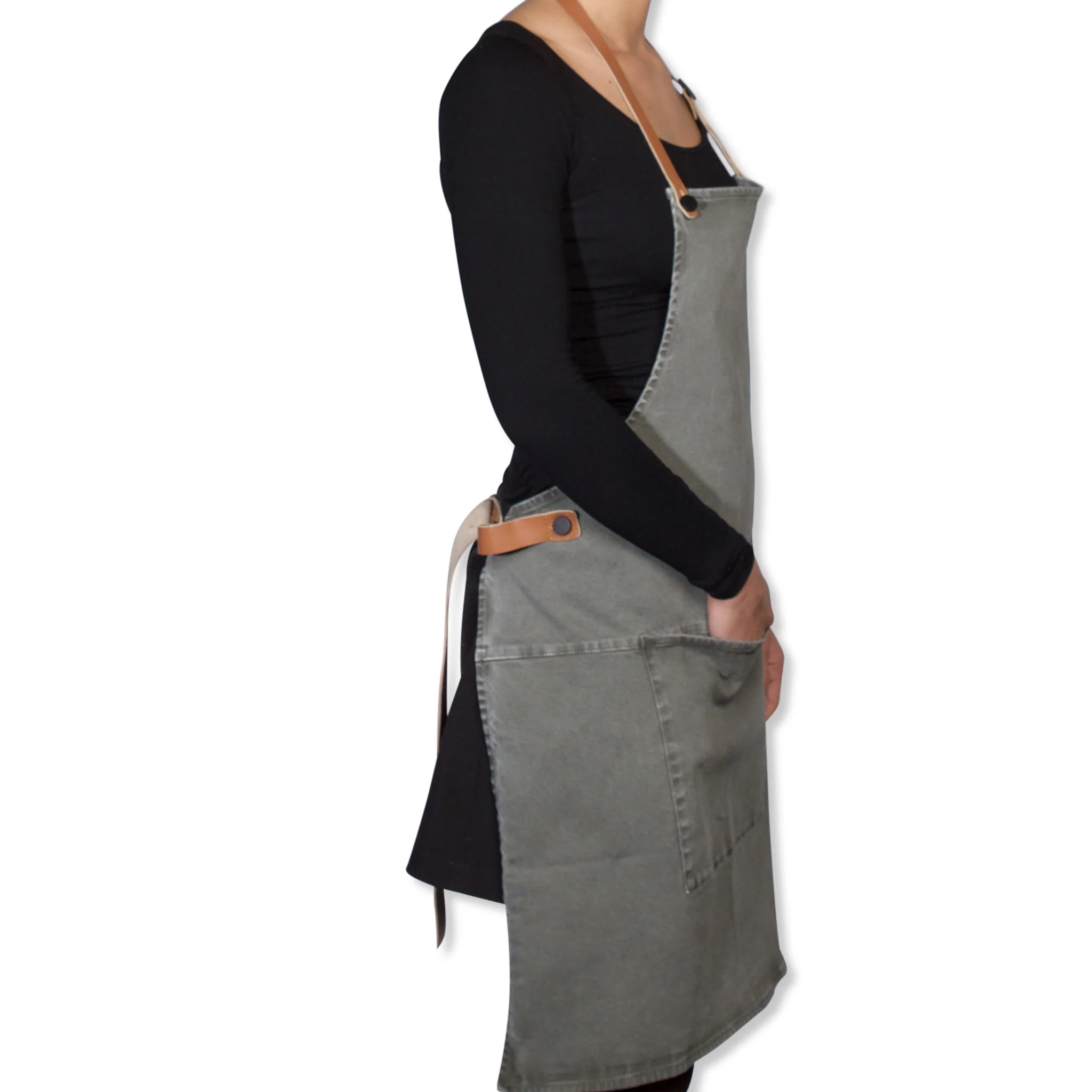 Dutchdeluxes Canvas BBQ Apron in Grey-Green - Image 3