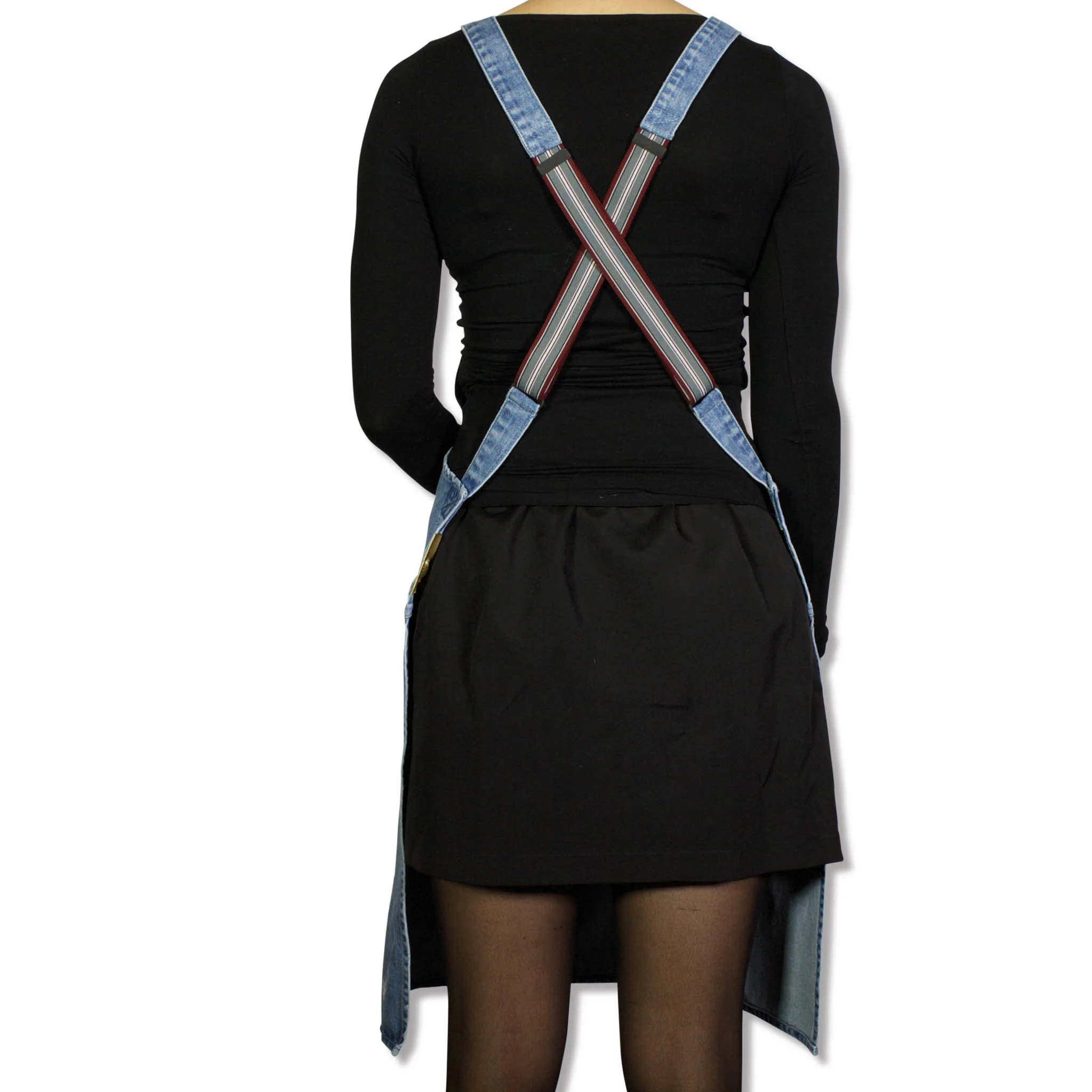 Dutchdeluxes Denim Suspender Apron in Blue - Image 3