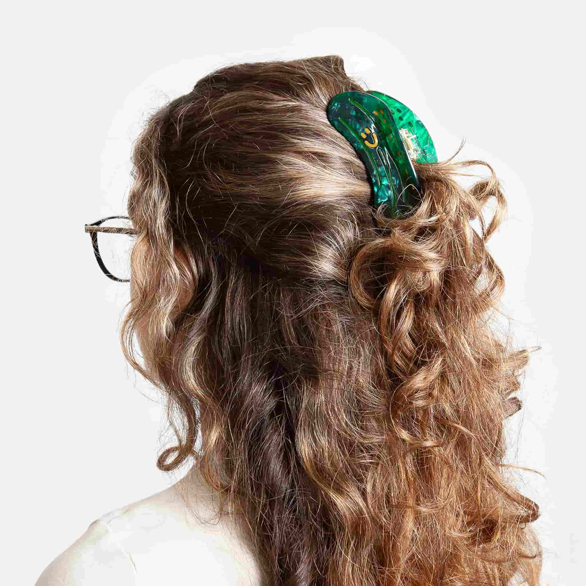 Eat My Socks Pickle Hair Claw Clip - Image 2