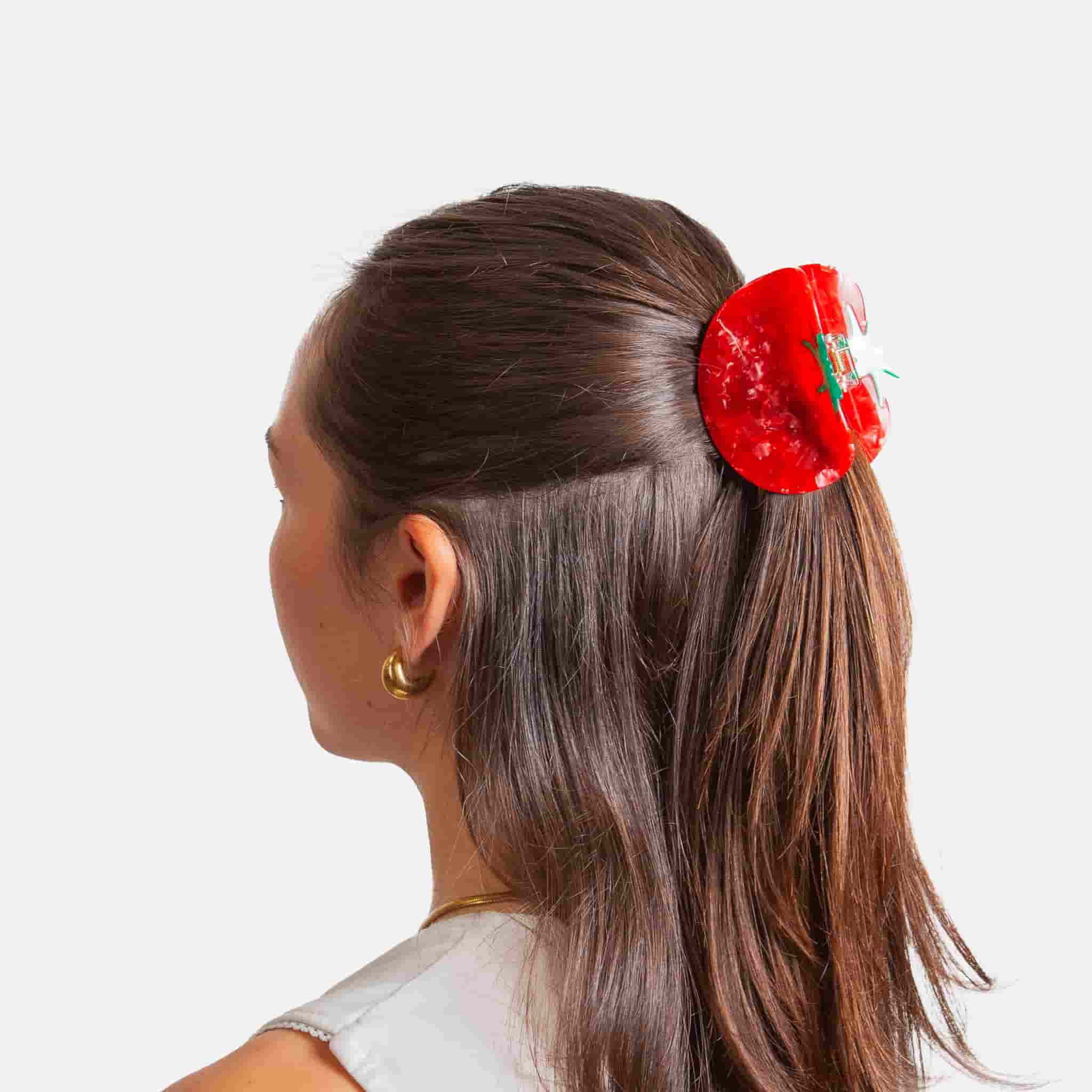Eat My Socks Tomato Hair Claw Clip - Image 2