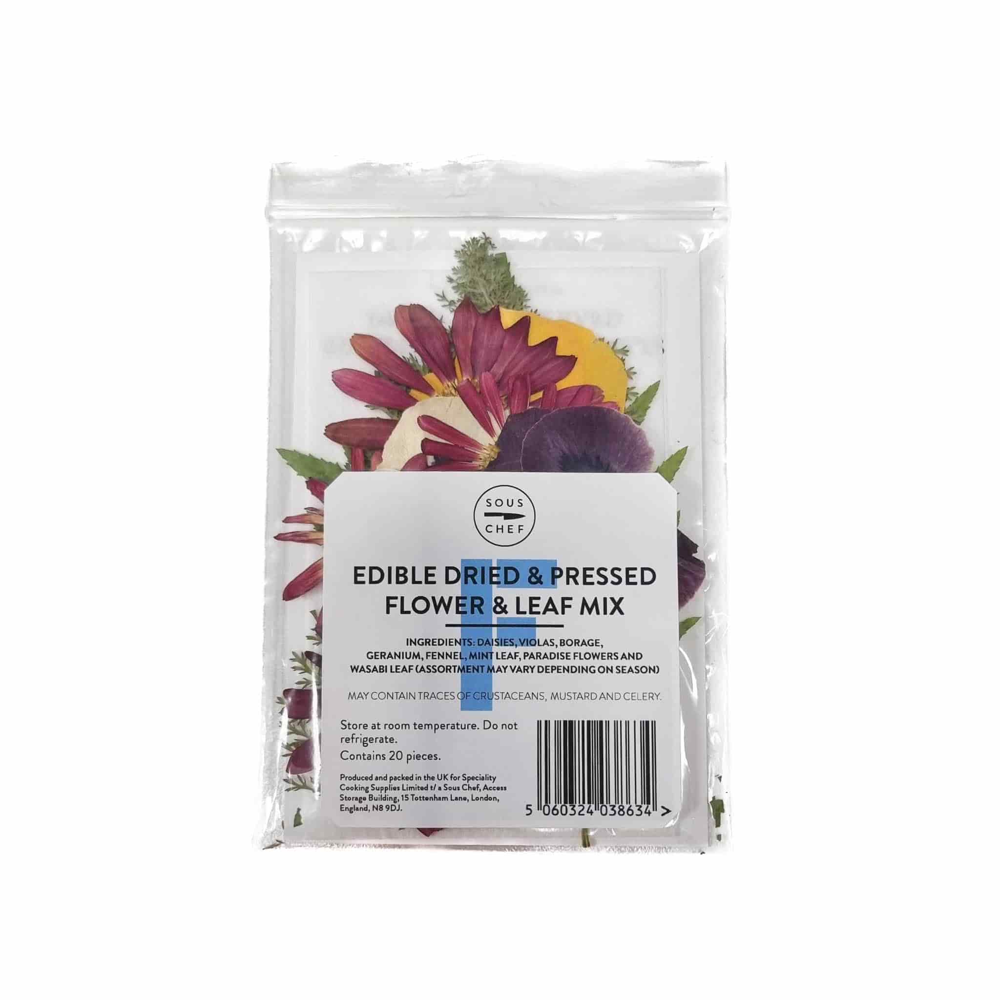 Edible Dried & Pressed Flower & Leaf Mix, 20 pieces - Image 2