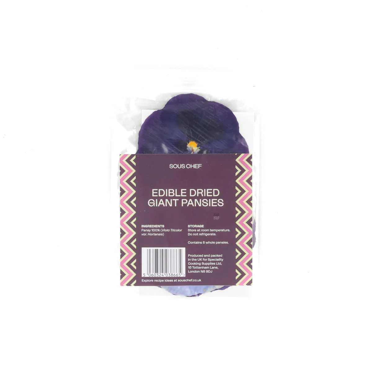 Edible Dried & Pressed Giant Pansies, 8 pieces - Image 2