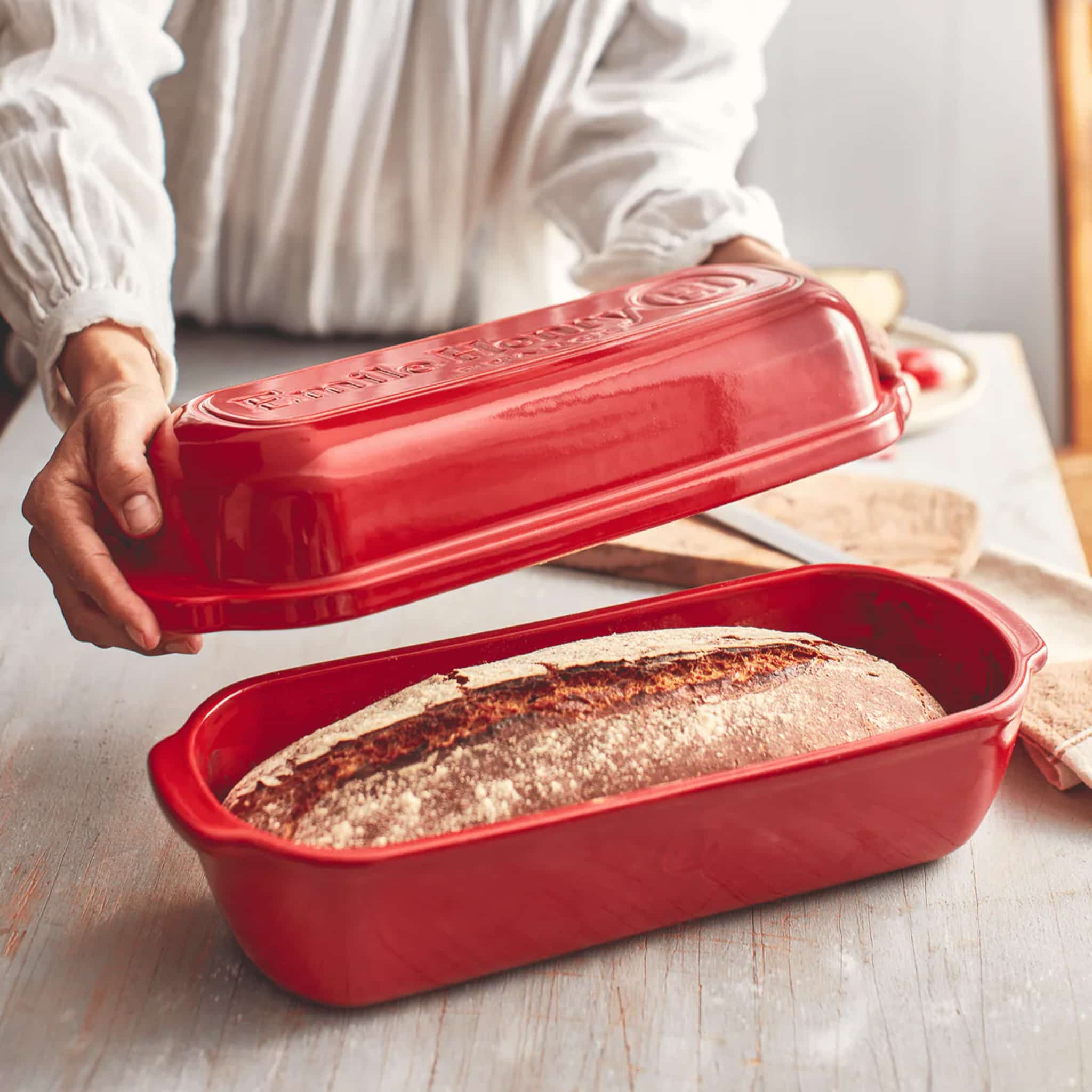 Emile Henry Limited Edition Red Bread Cloche, 39cm - Image 3