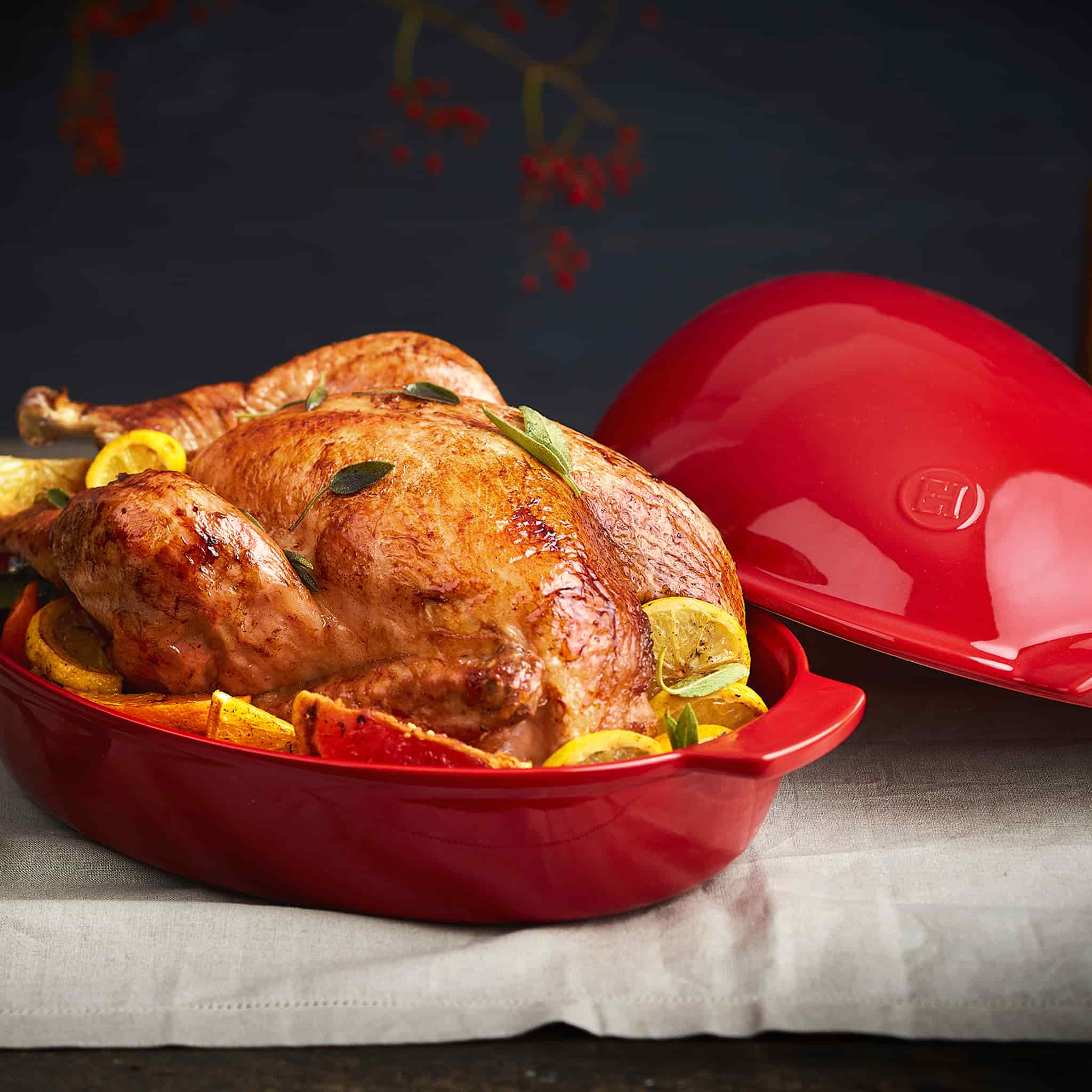 Emile Henry Red Chicken Brick Cooker, 9 Litre - Image 4